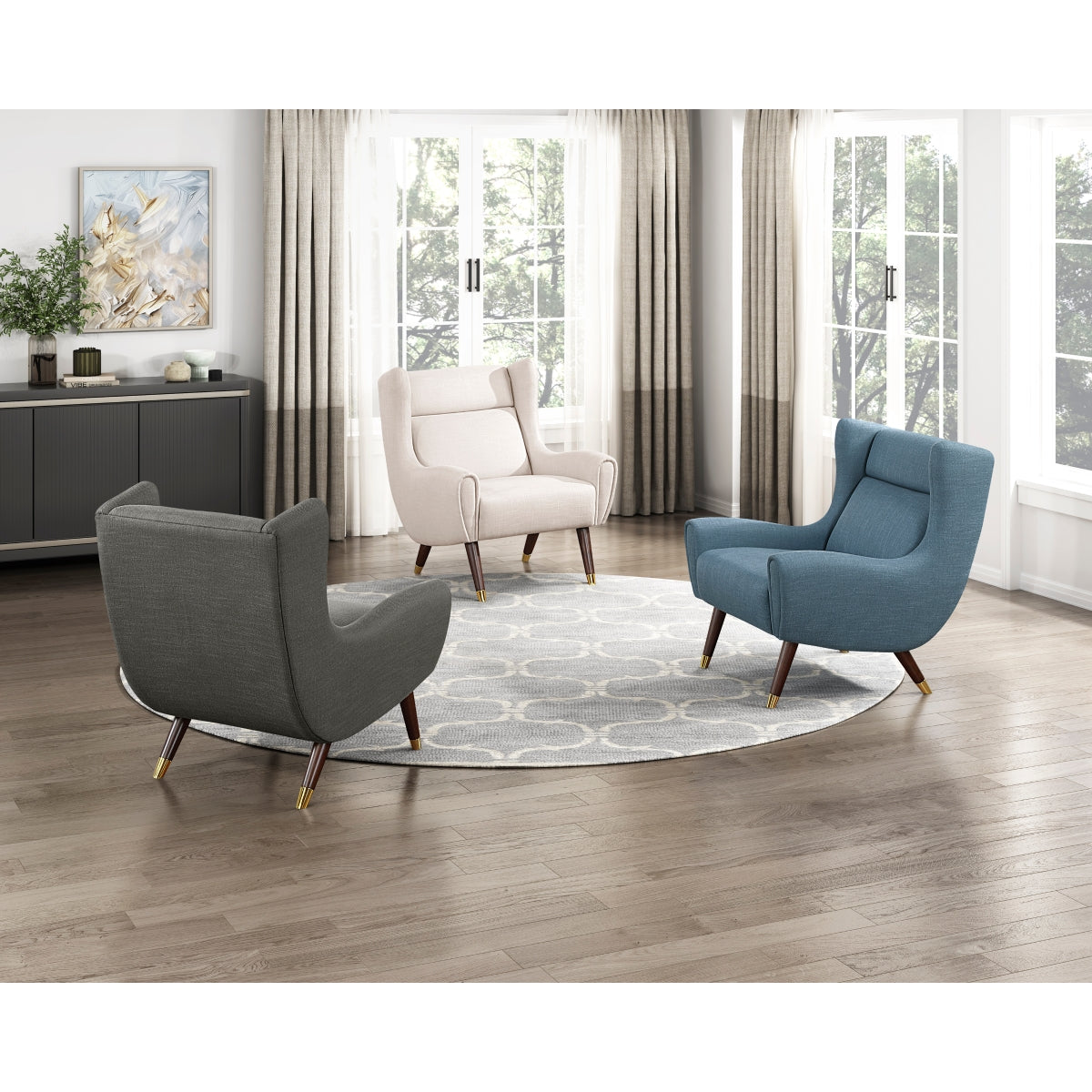 Greta Collection Accent Chair in Blue | CastleUp Experience Centre Online Furniture