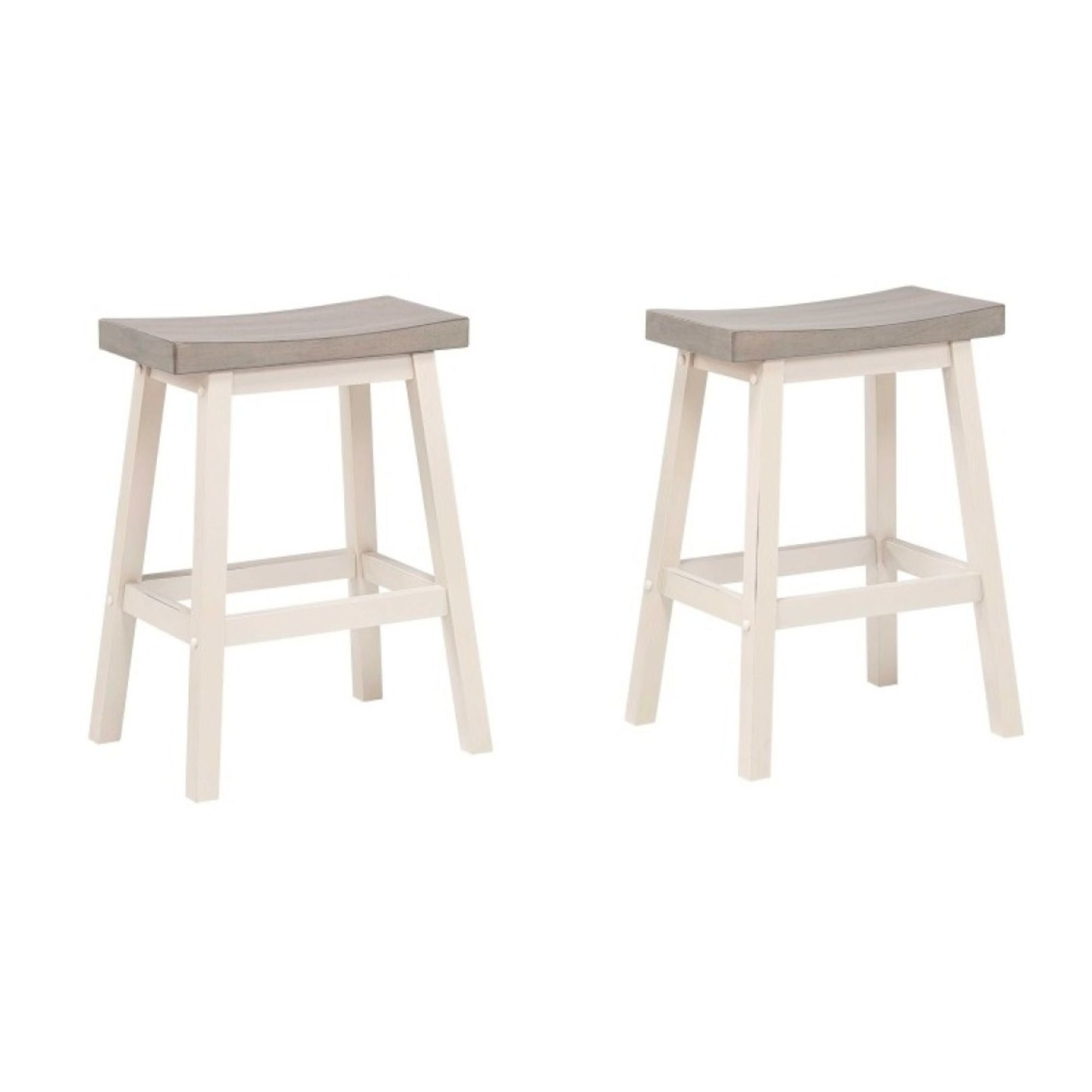 Counter Bar Stool Set of 2 in Grey/White 11225-24.