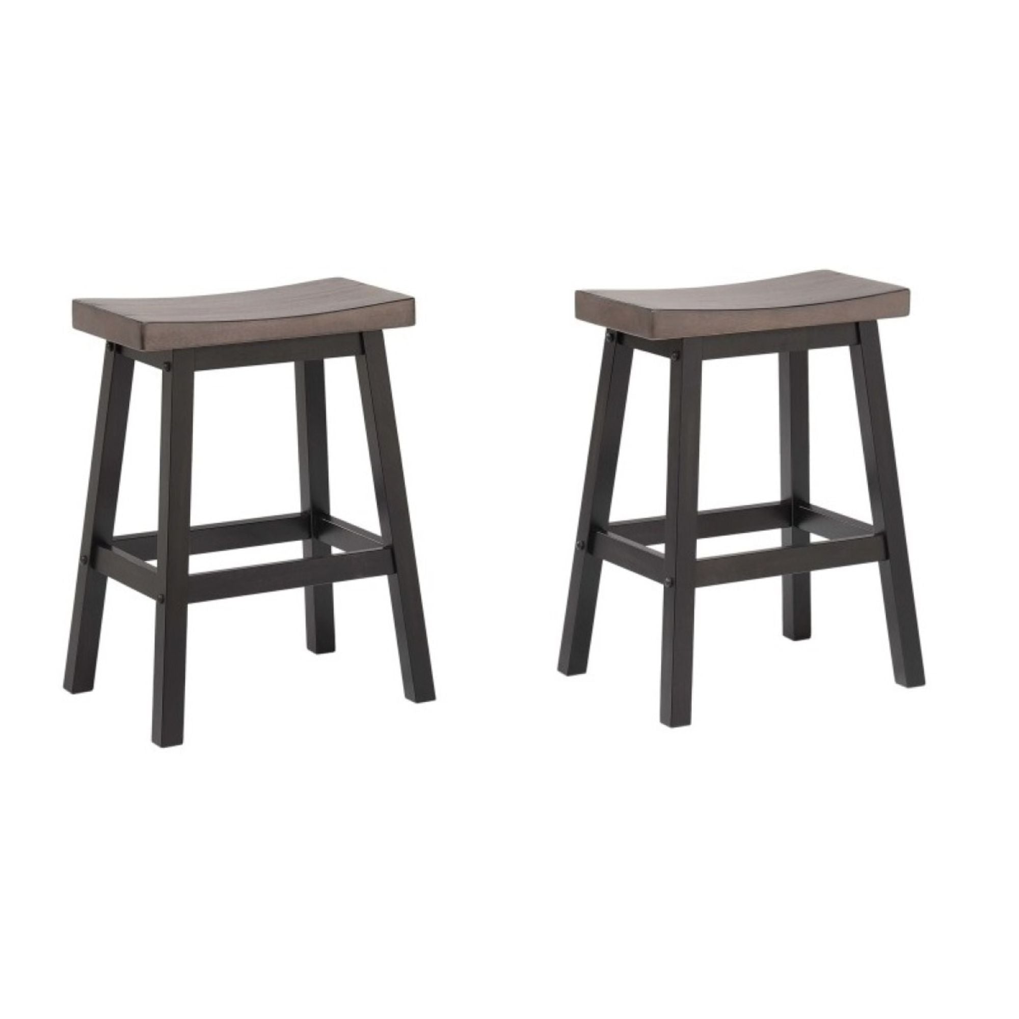 Counter Stool Set of 2- Oak/Dark/ Grey 11226-24.