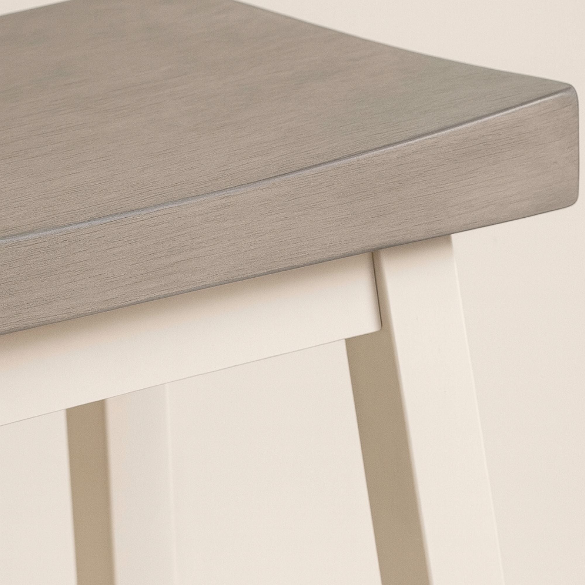 Set of two Brassex counter bar stools in grey and white with modern design, featuring cushioned seats and sleek metal legs.