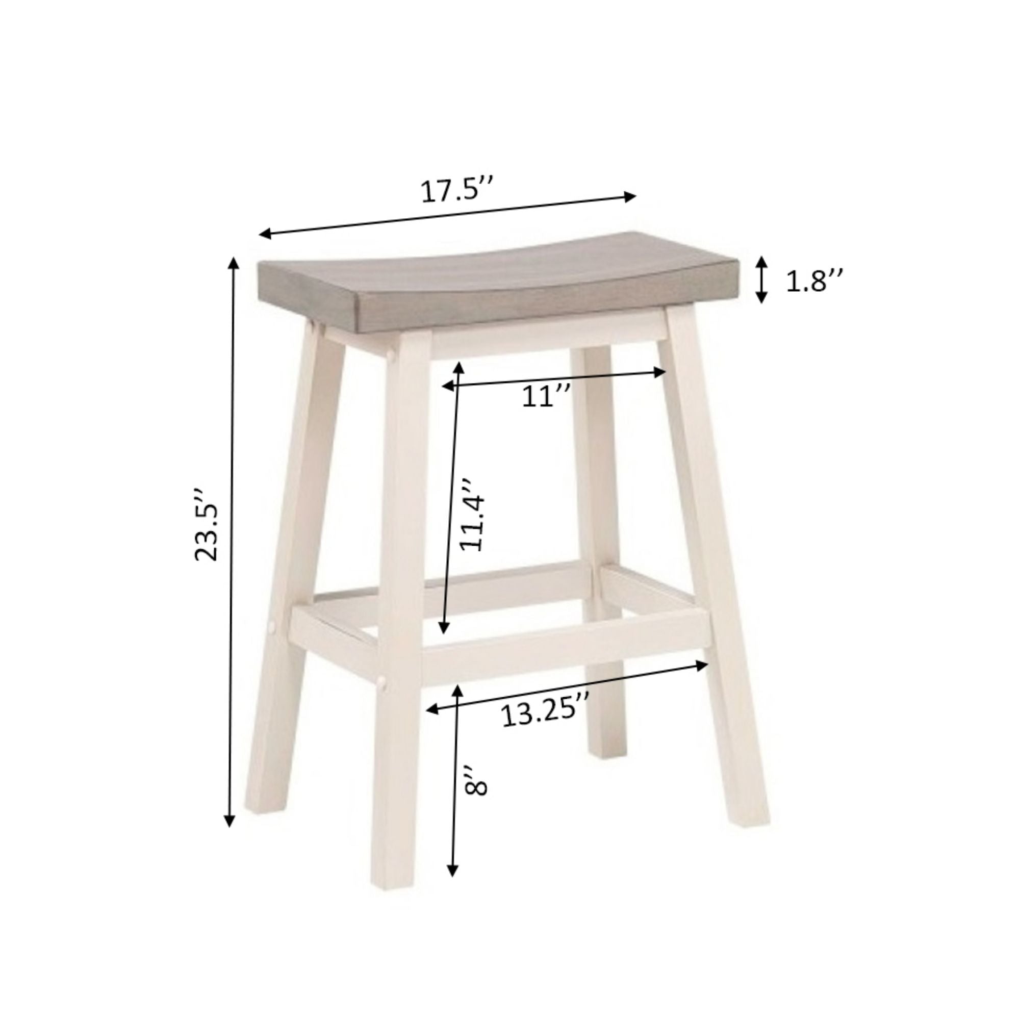 Set of two Brassex counter bar stools in grey and white with modern design, featuring padded seats and sturdy metal legs.