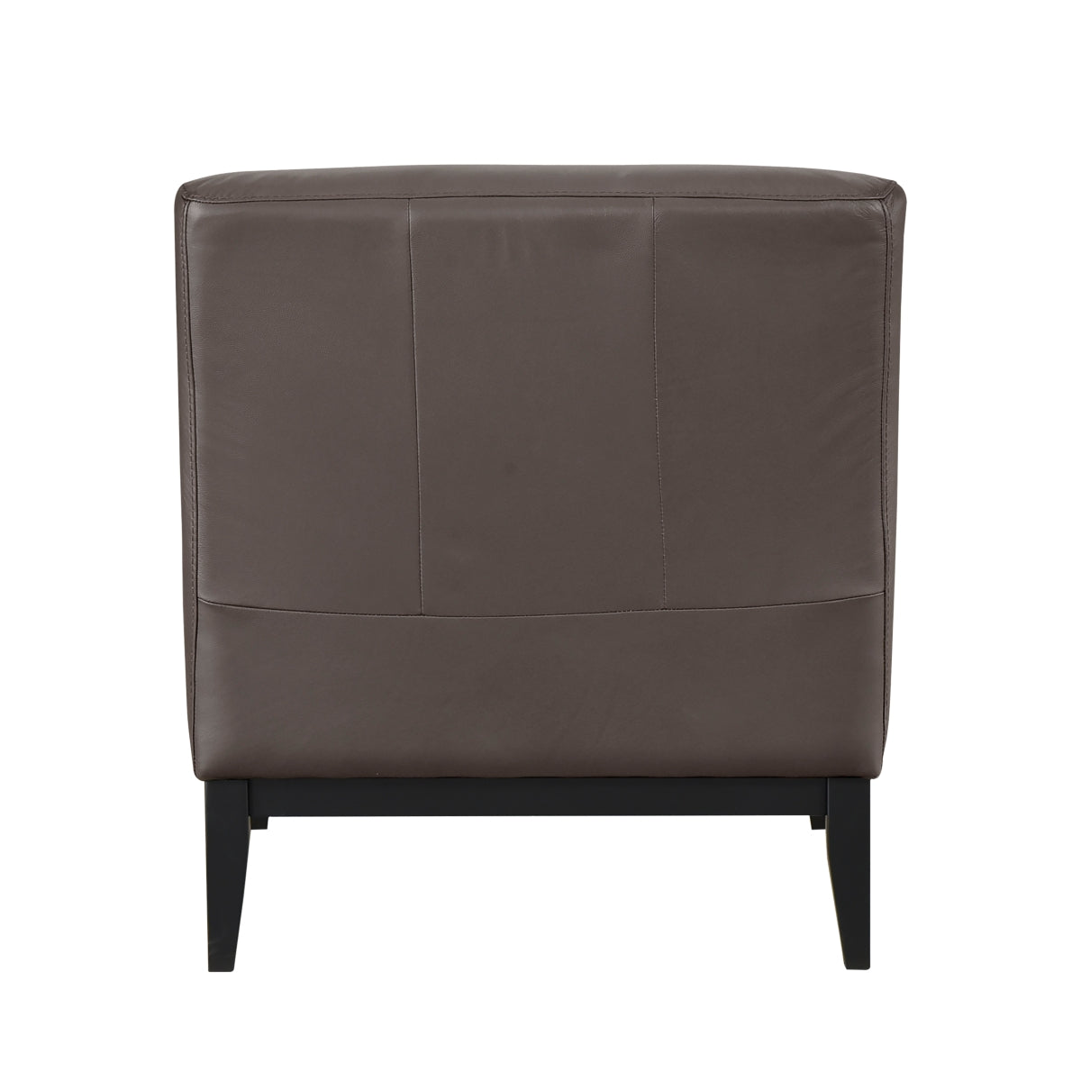MAZ Houghton Leather Accent Chair in brown with cushioned back and armrests, showcasing a stylish and comfortable design.