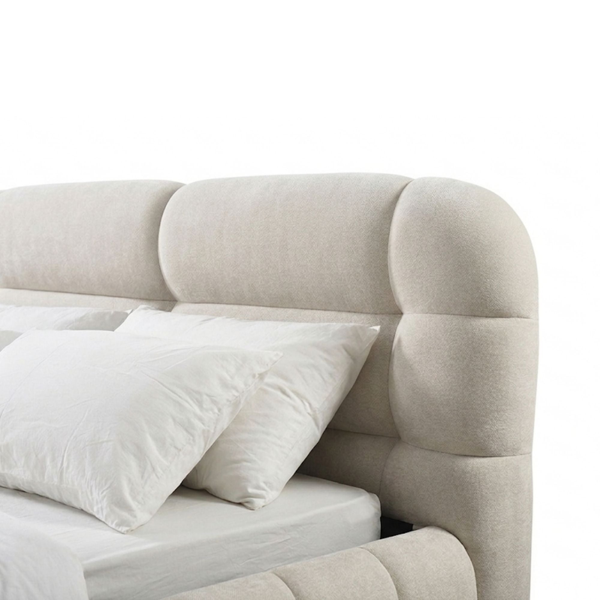 Aurelia Upholstered Lift Storage Bed Beige