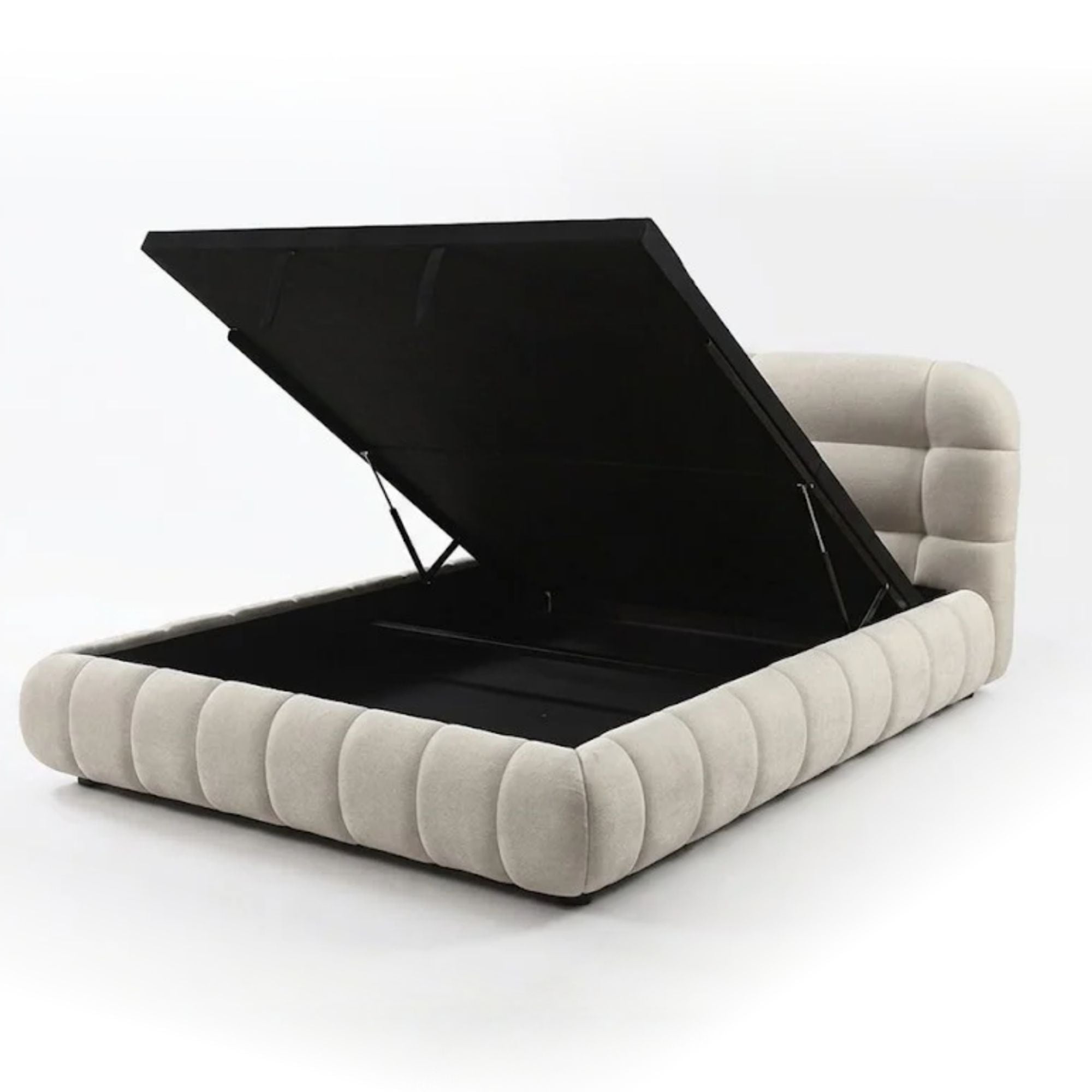 Aurelia Upholstered Lift Storage Bed Beige