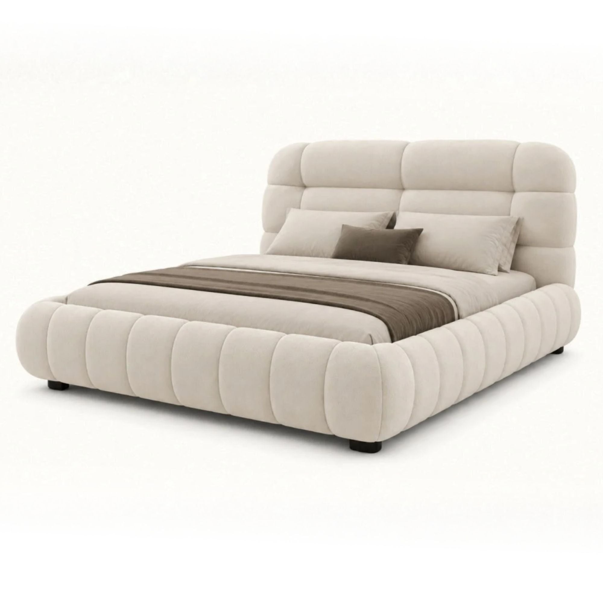 Aurelia Upholstered Lift Storage Bed Beige