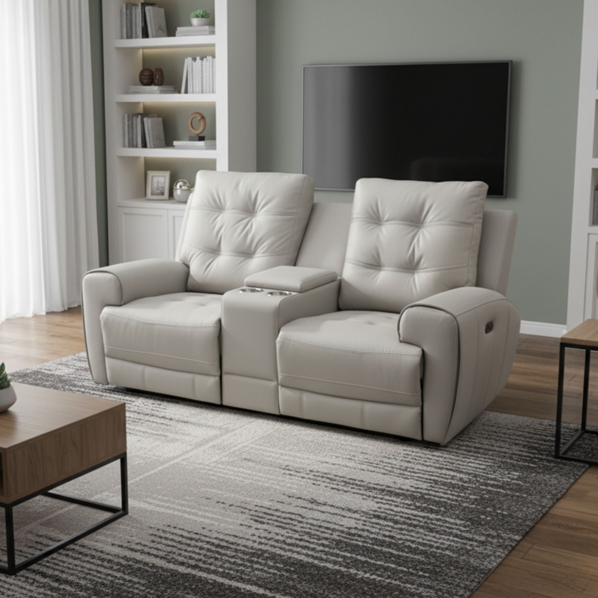 Nola Power Recliner Loveseat in Taupe | CastleUp Experience Centre Online Furniture