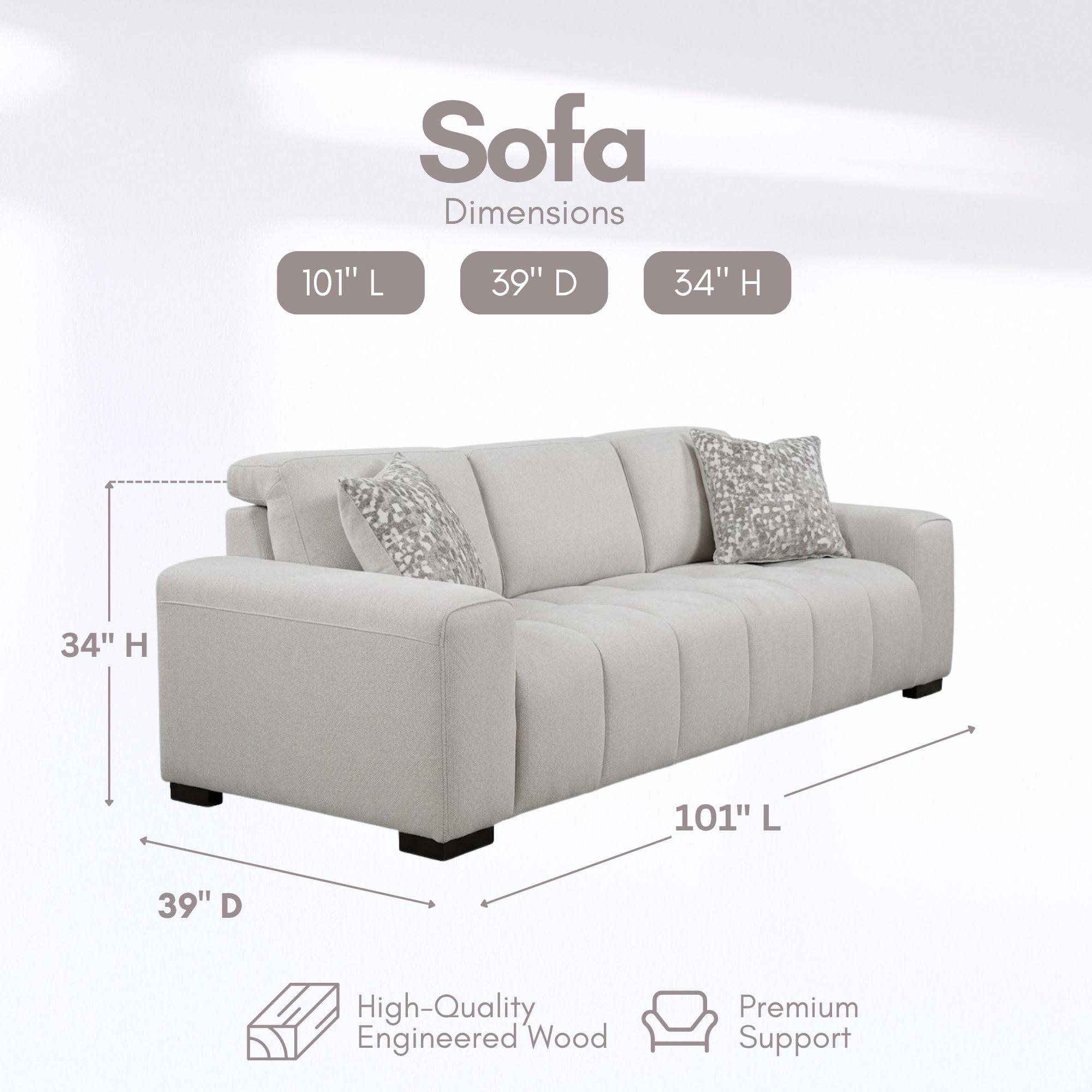 Canadian-made Milton Modern Sofa Set