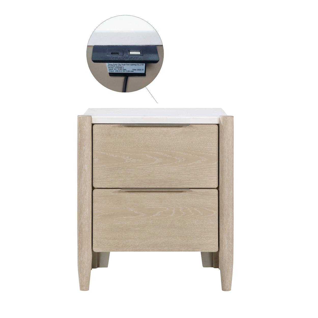 MAZ Matteo Collection soft modern bedroom set with bed frame, nightstands, and dresser in a stylish bedroom display