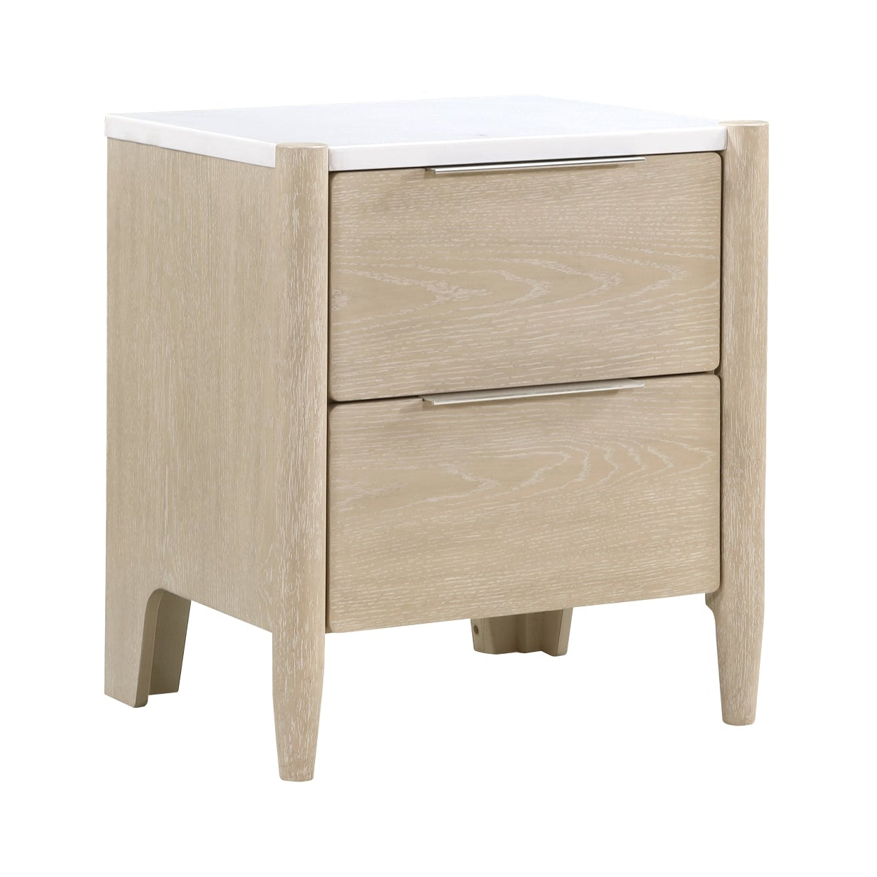 Modern bedroom set from the Matteo Collection by MAZ, featuring a stylish bed frame, matching nightstands, and contemporary design elements.