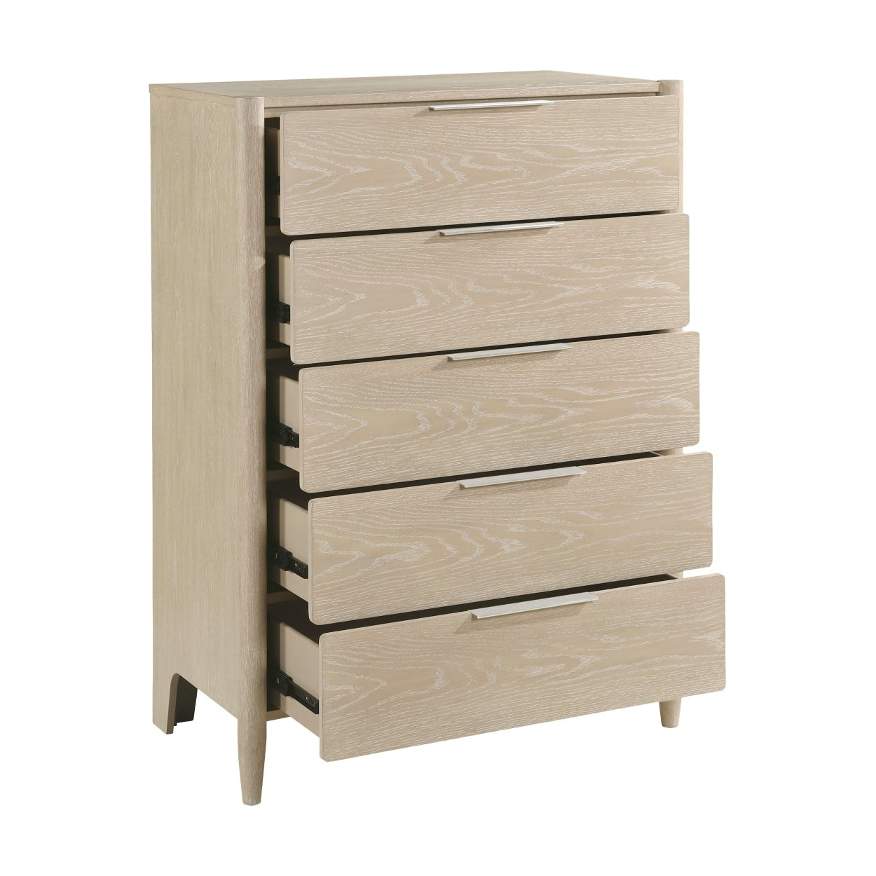Modern bedroom set from the Matteo Collection by MAZ featuring a sleek bed frame, matching nightstands, and contemporary design.
