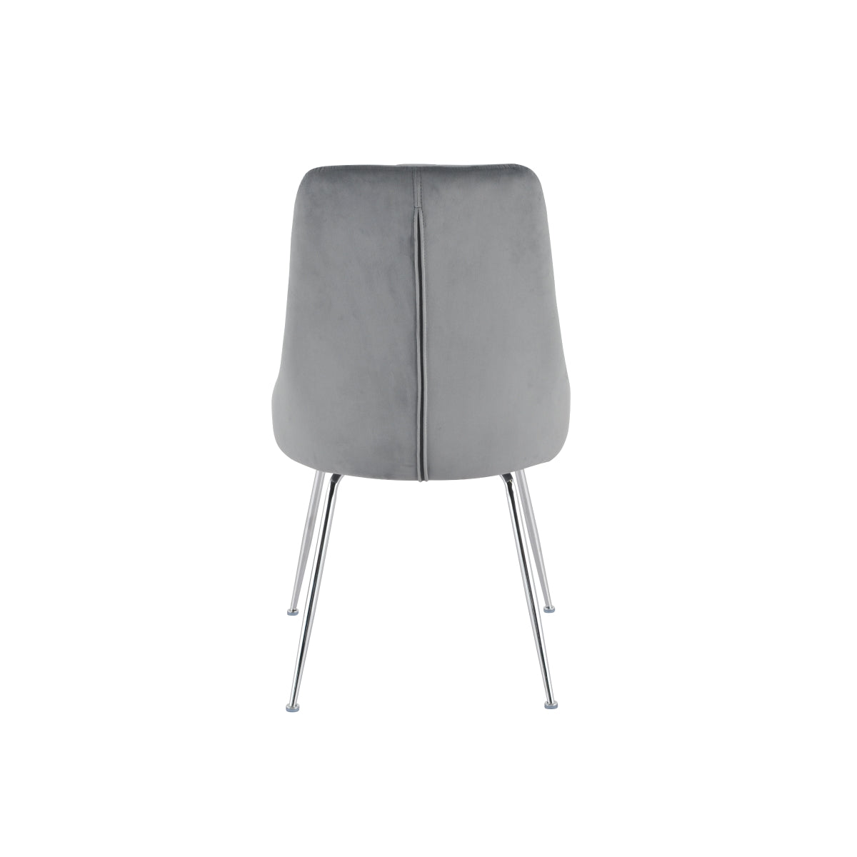 Pair of MAZ Plumeria Grey Dining Chairs shown from the back, featuring modern design and sleek upholstered seats.