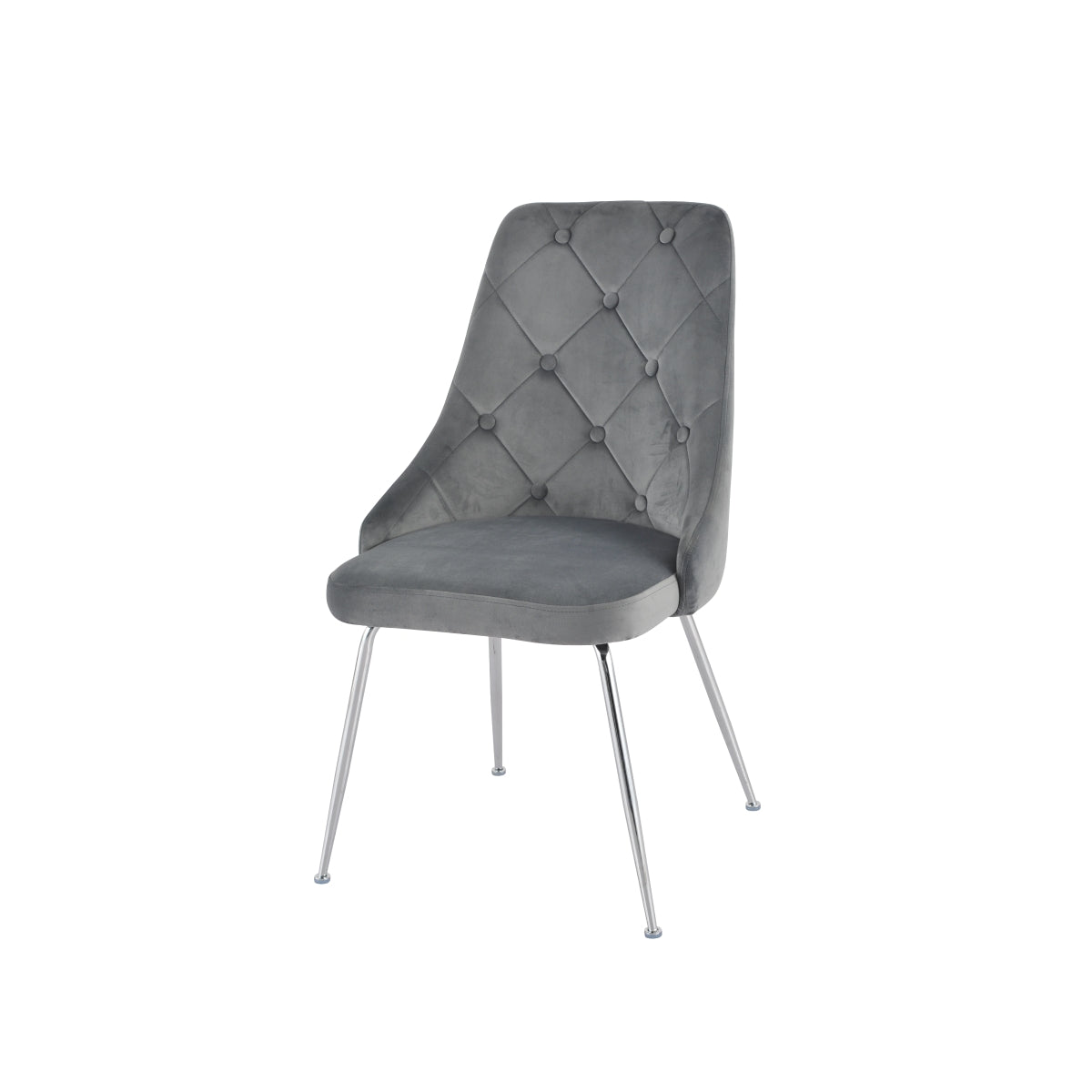 Set of two MAZ Plumeria Grey Dining Chairs with sleek modern design, shown from front angle without background.