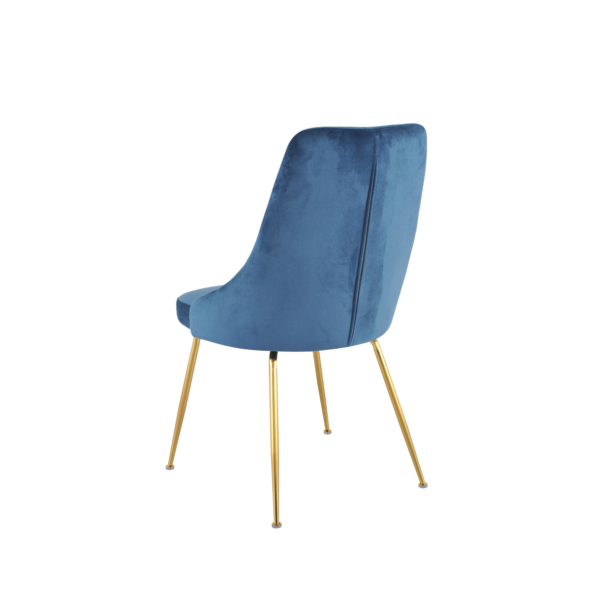 Blue MAZ Plumeria dining chairs set of 2, front and back view, sleek modern design with curved backrests.