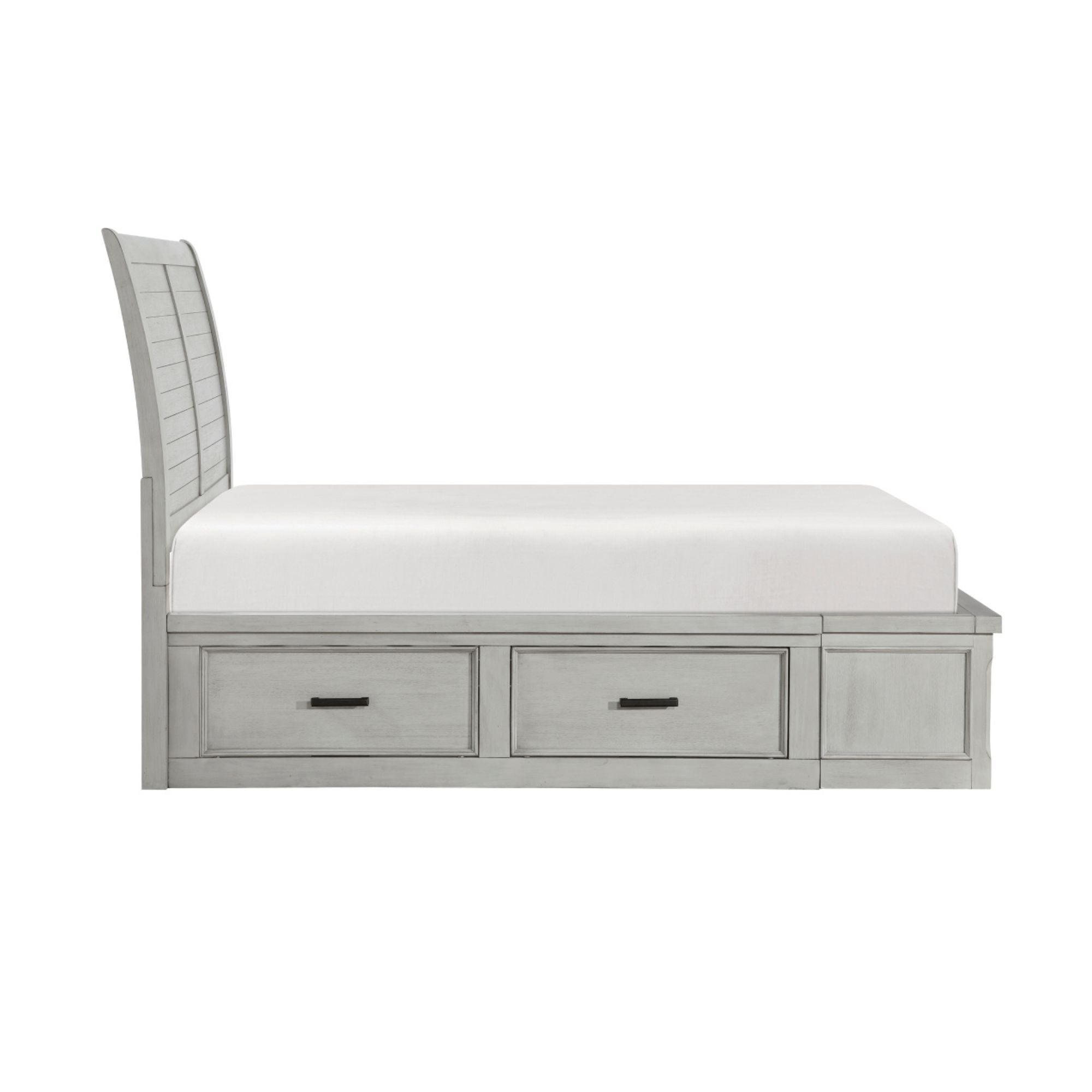 MAZ Willowbrook Collection bedroom set with a bed, matching nightstands, and dresser in a modern bedroom setting.