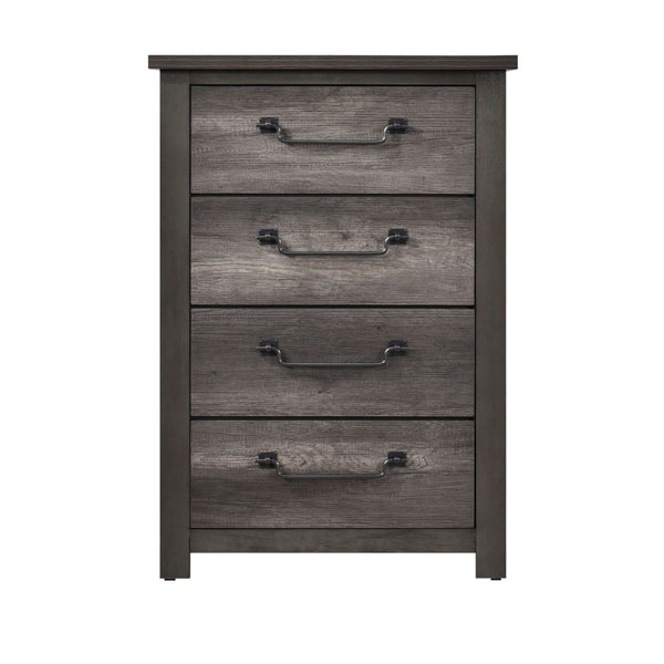 MAZ Lenior Collection grey-brown bedroom set with bed, dresser, and nightstands, showcasing modern bedroom furniture.