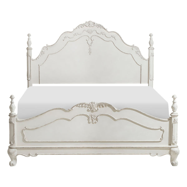 Maz Cinderella Collection bedroom set featuring a queen bed with ornate headboard, matching nightstands, and elegant bedroom furniture.