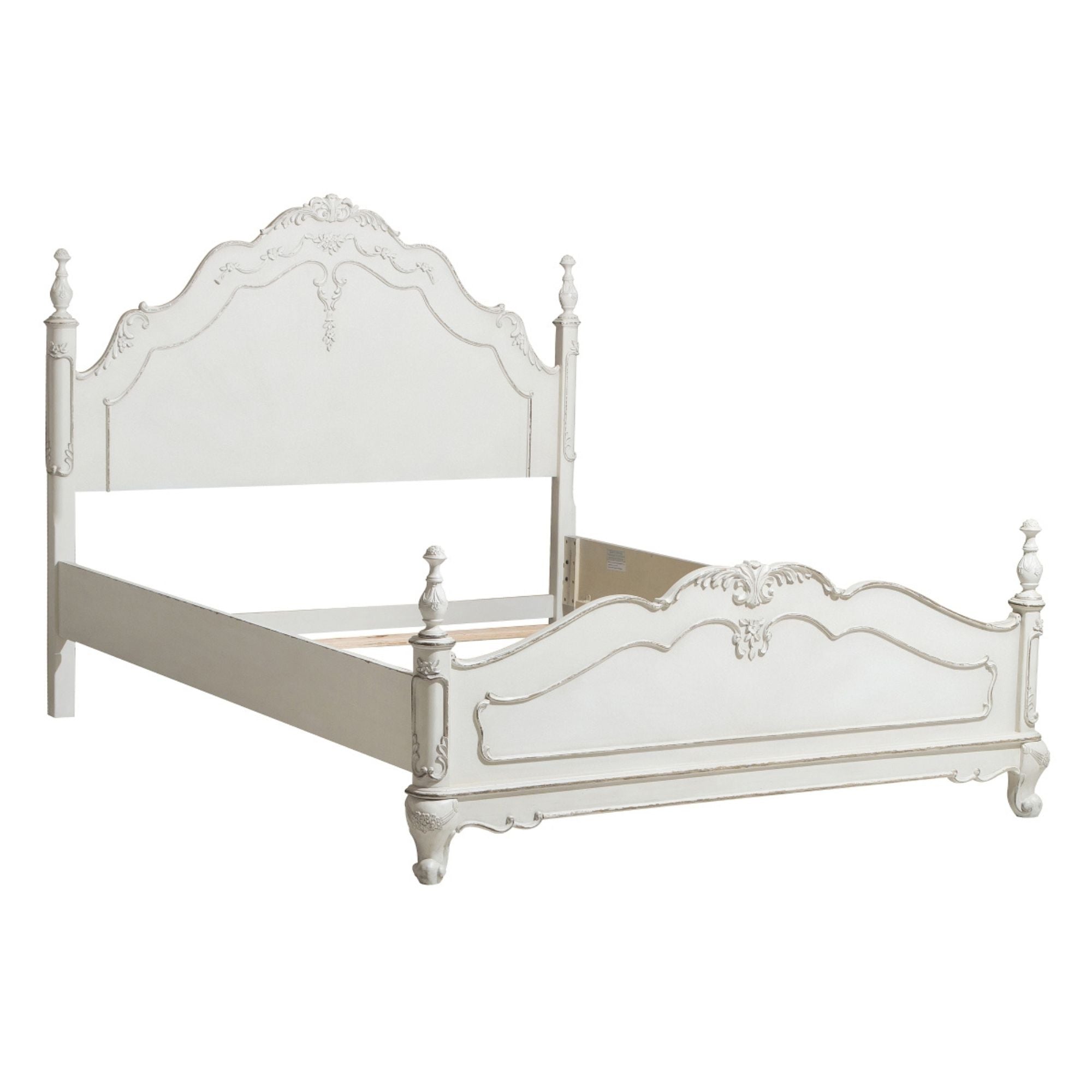 Two-tone Cinderella Collection bedroom set by MAZ featuring a bed, dresser, and nightstands in a elegant bedroom scene.