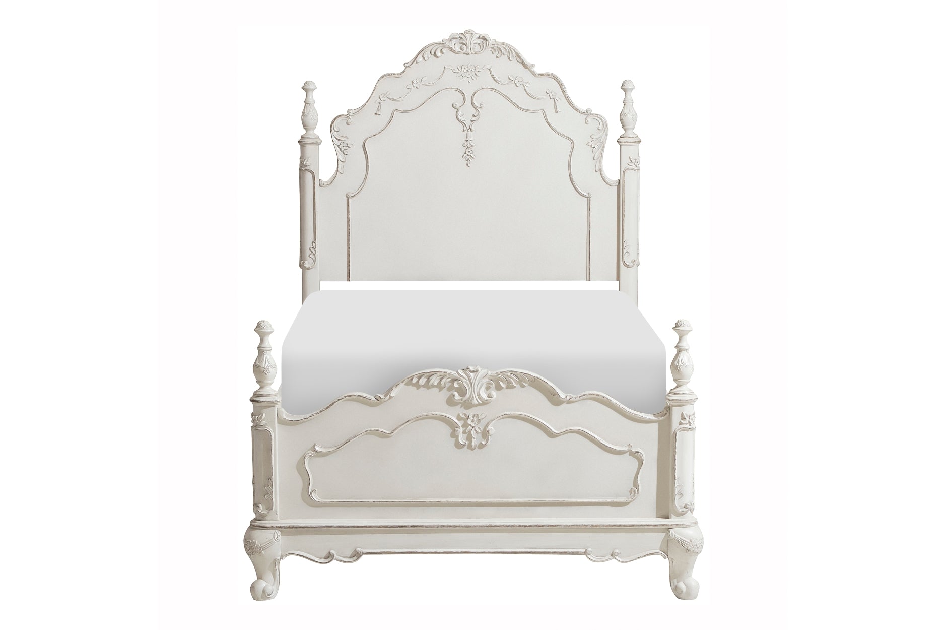 MAZ Cinderella Collection two-tone bedroom set with bed, dresser, and nightstands, featuring elegant, modern design.