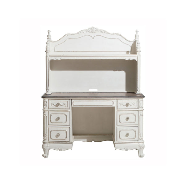Mazin Furniture Cinderella writing desk with hutch, featuring a classic wood finish, drawers, and storage compartments.