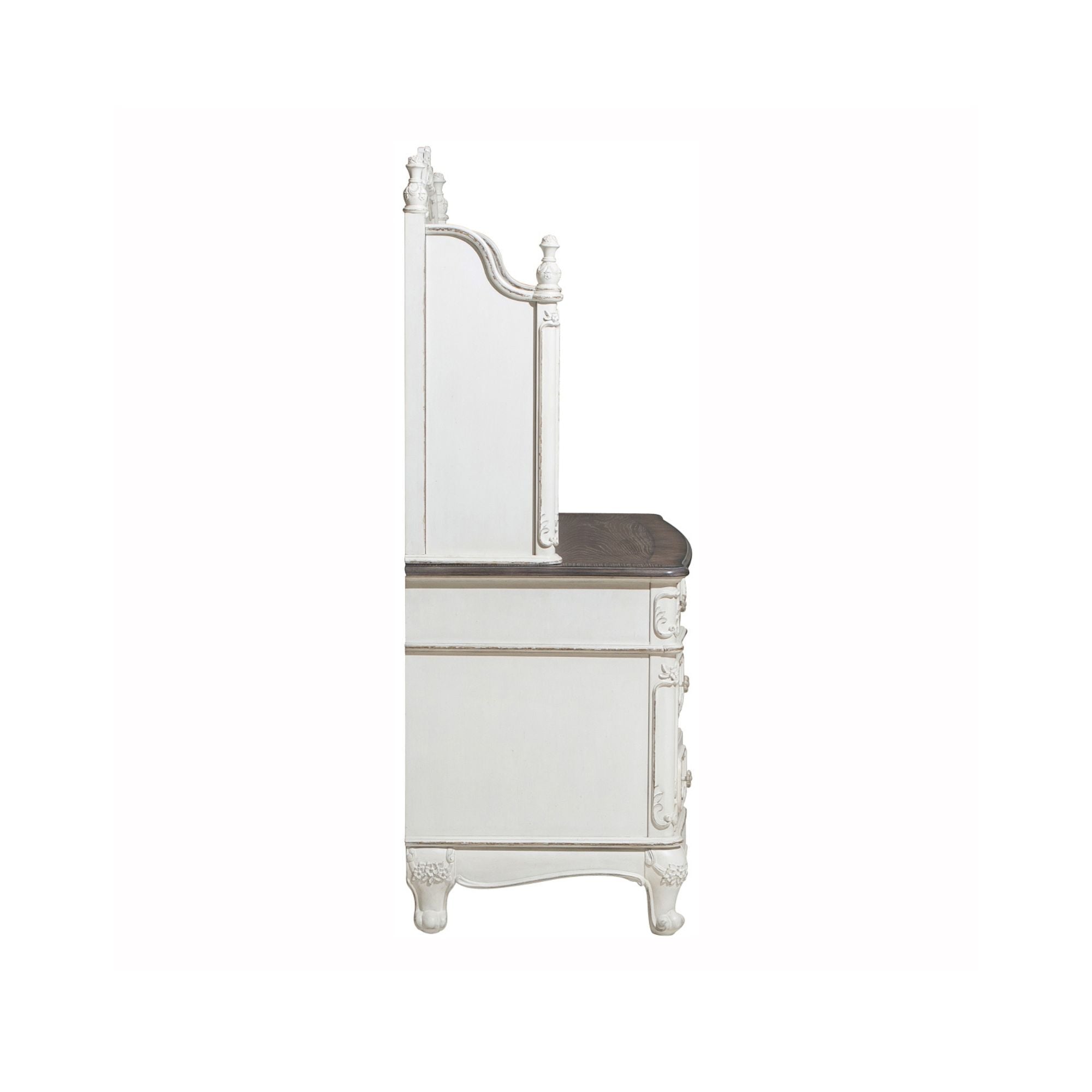 Mazin Furniture Cinderella writing desk with hutch, featuring a classic wood finish, multiple drawers, and a spacious work surface.