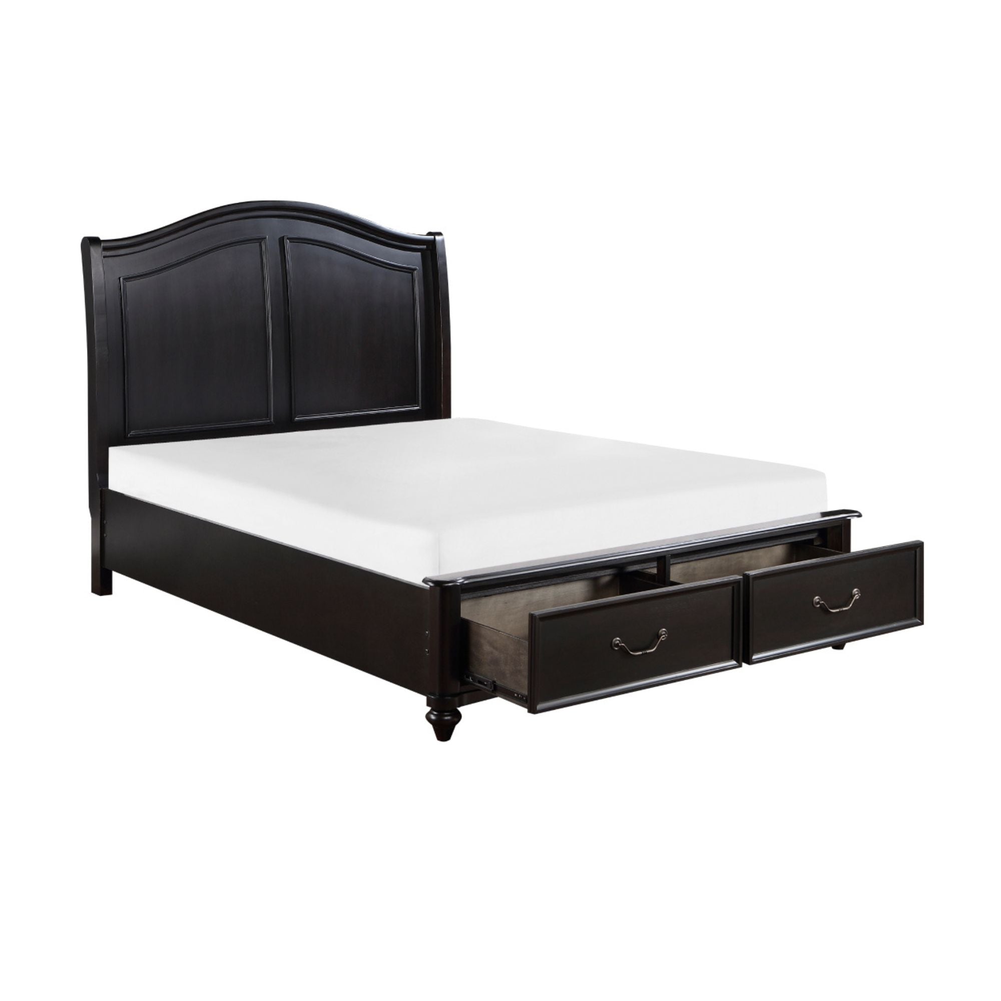 M.A.F Herman Storage Platform Bed in a modern bedroom with clean lines and built-in storage drawers underneath the bed frame.