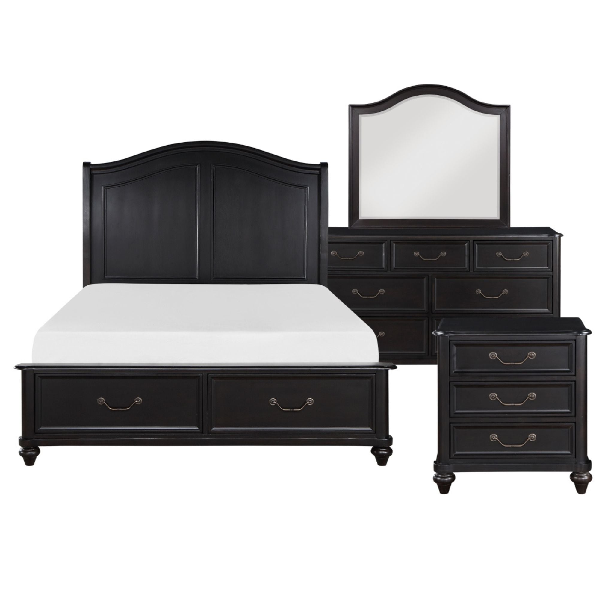 M.A.F Herman Collection bedroom set with bed, dresser, and nightstands in a modern bedroom furniture design.