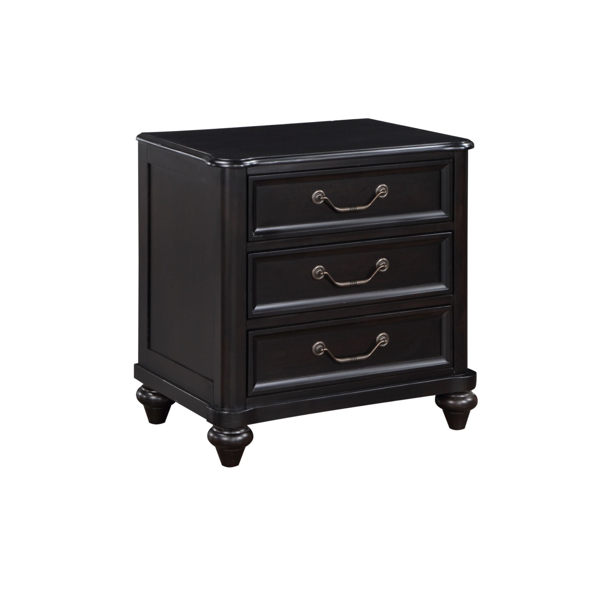 M.A.F Herman Collection bedroom storage set featuring a bed with built-in drawers and matching nightstands in a modern design.