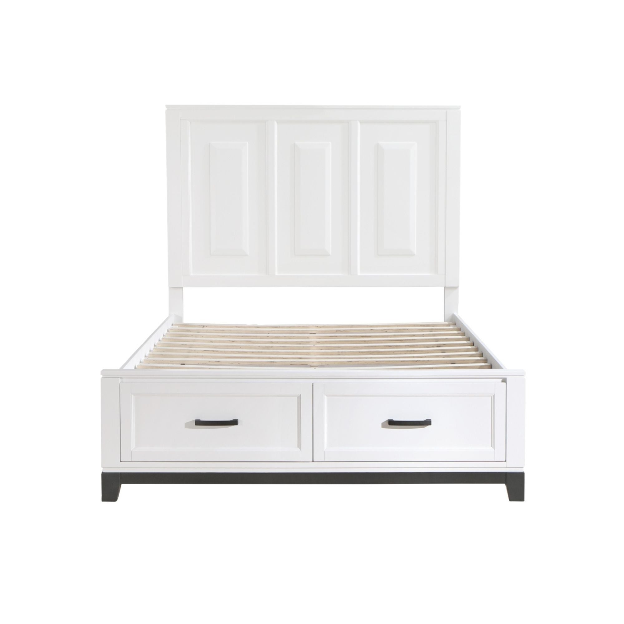 MAZ Garretson Bed 1450WH in a bedroom setting, featuring a modern white bed frame with clean lines and a comfortable headboard.