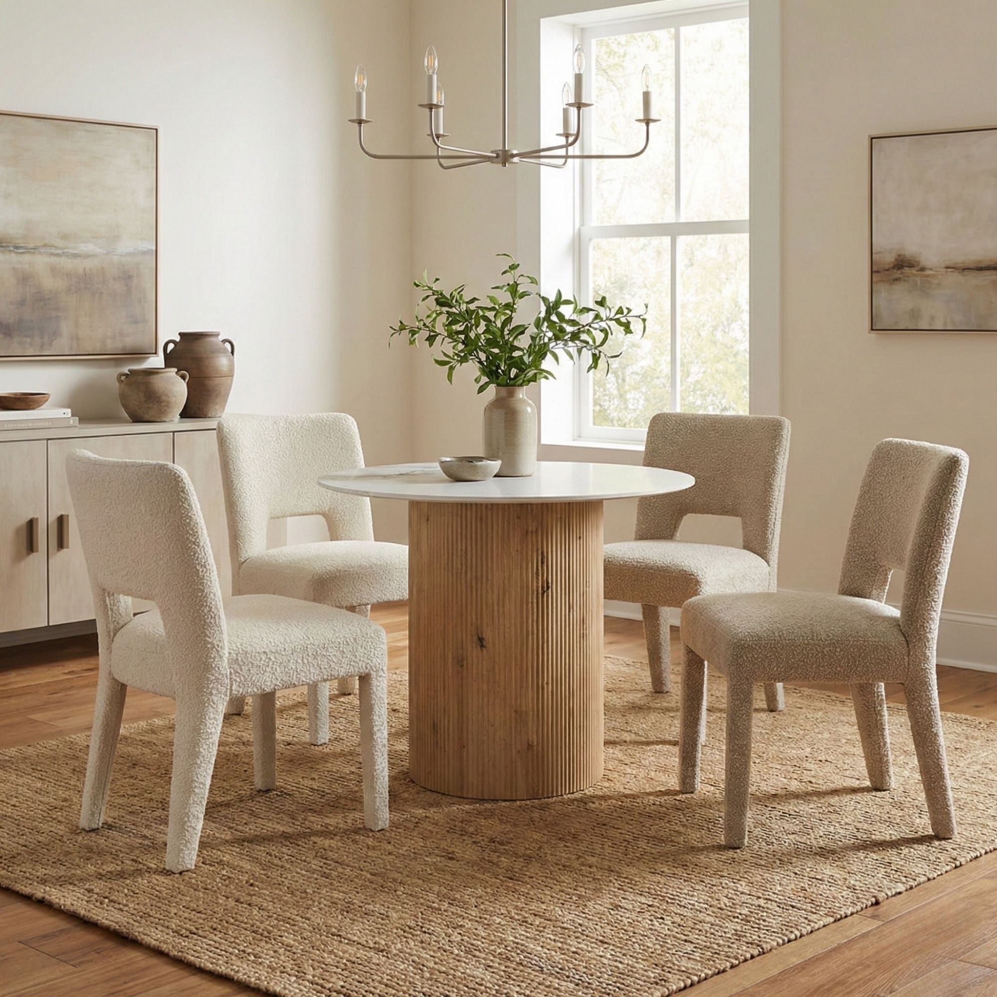 Roman Dining Table with Ceramic Top in Natural | CastleUp Experience Centre Online Furniture