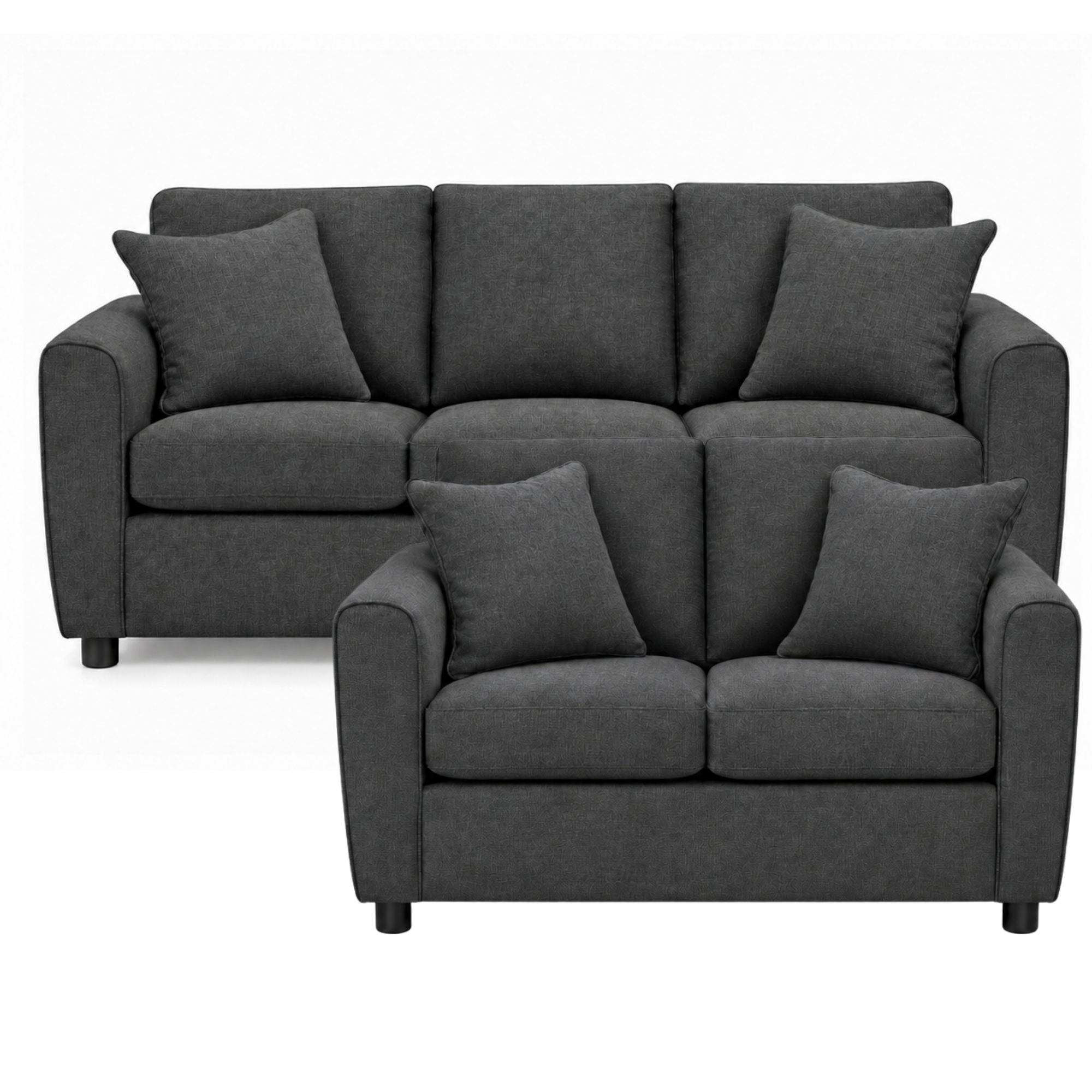 Canadian-made Sofa by Fancy Haven Compact Grey Sofa Set with plush cushions and modern design, shown in a cozy living room setting.