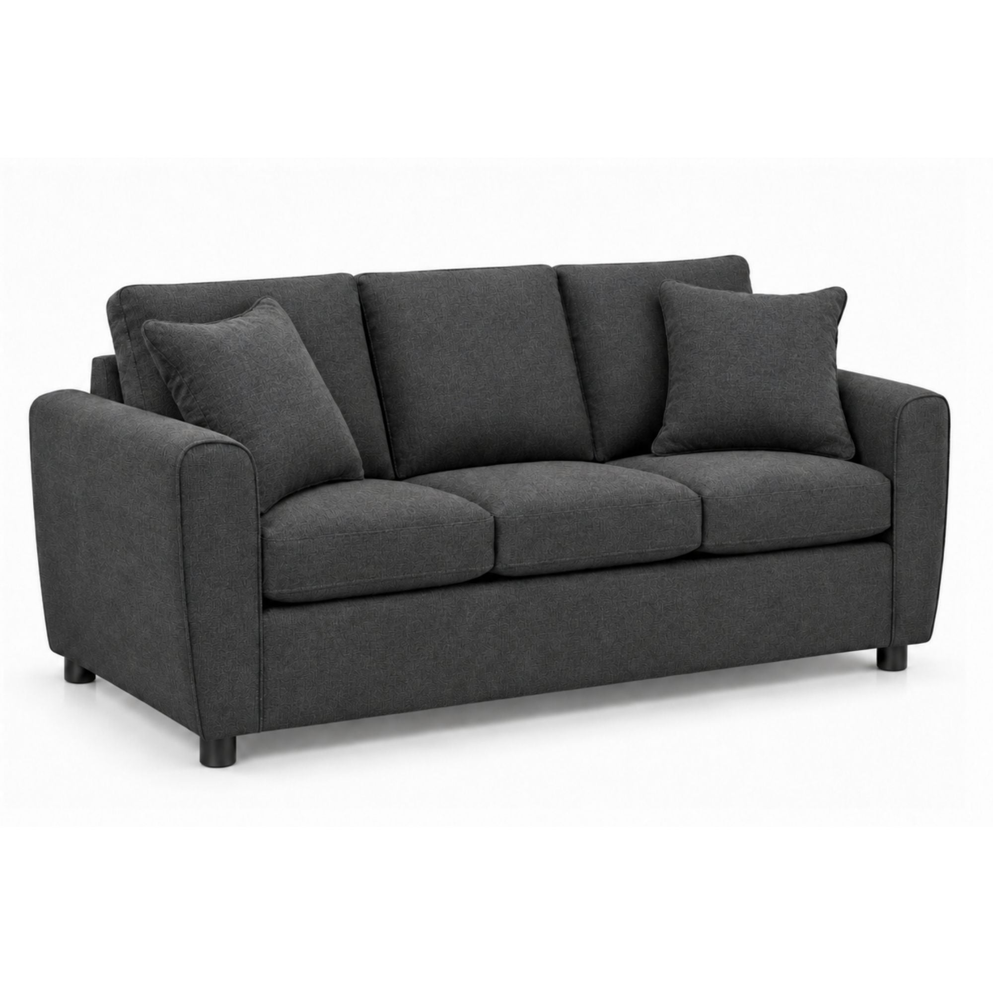 Canadian-made Sofa by Fancy Haven compact sofa set in dark grey with cushioned seats and modern design.