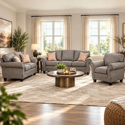 Canadian-made Kingston Sofa Set in Grey