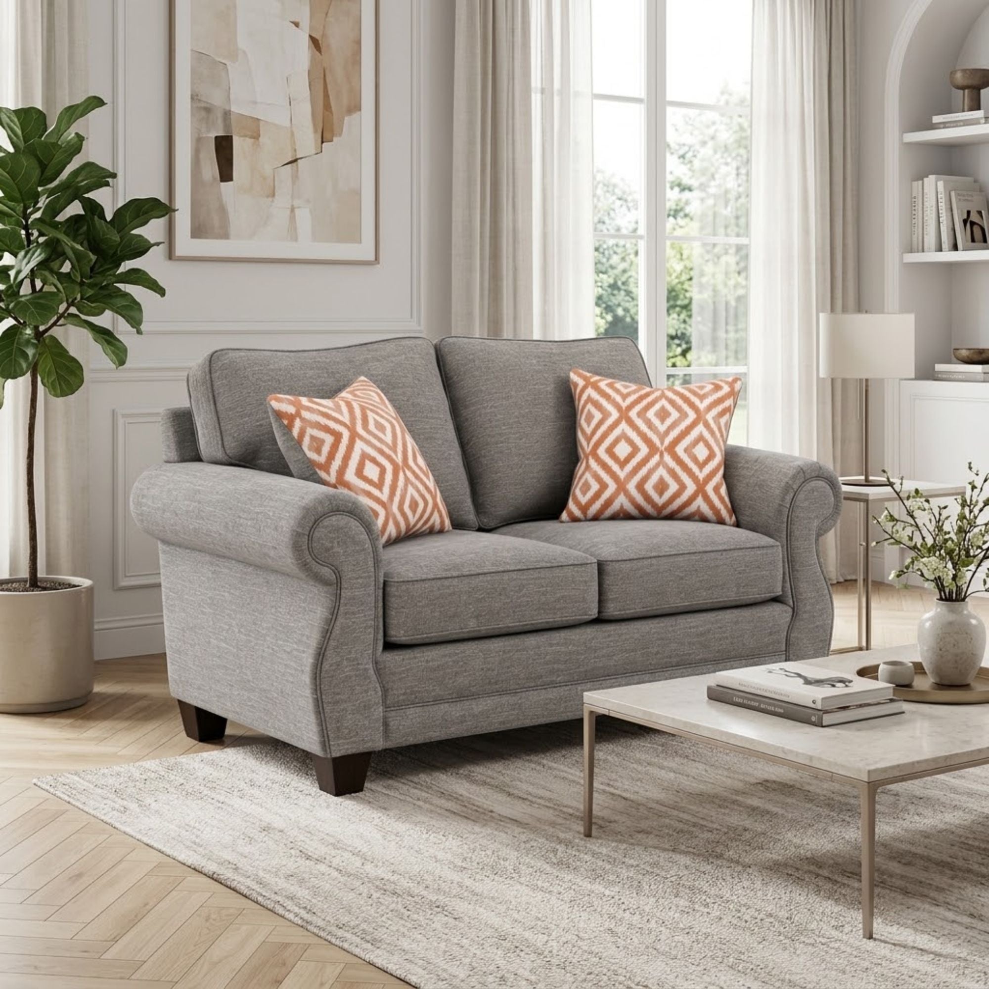 Canadian-made Kingston Loveseat in Grey