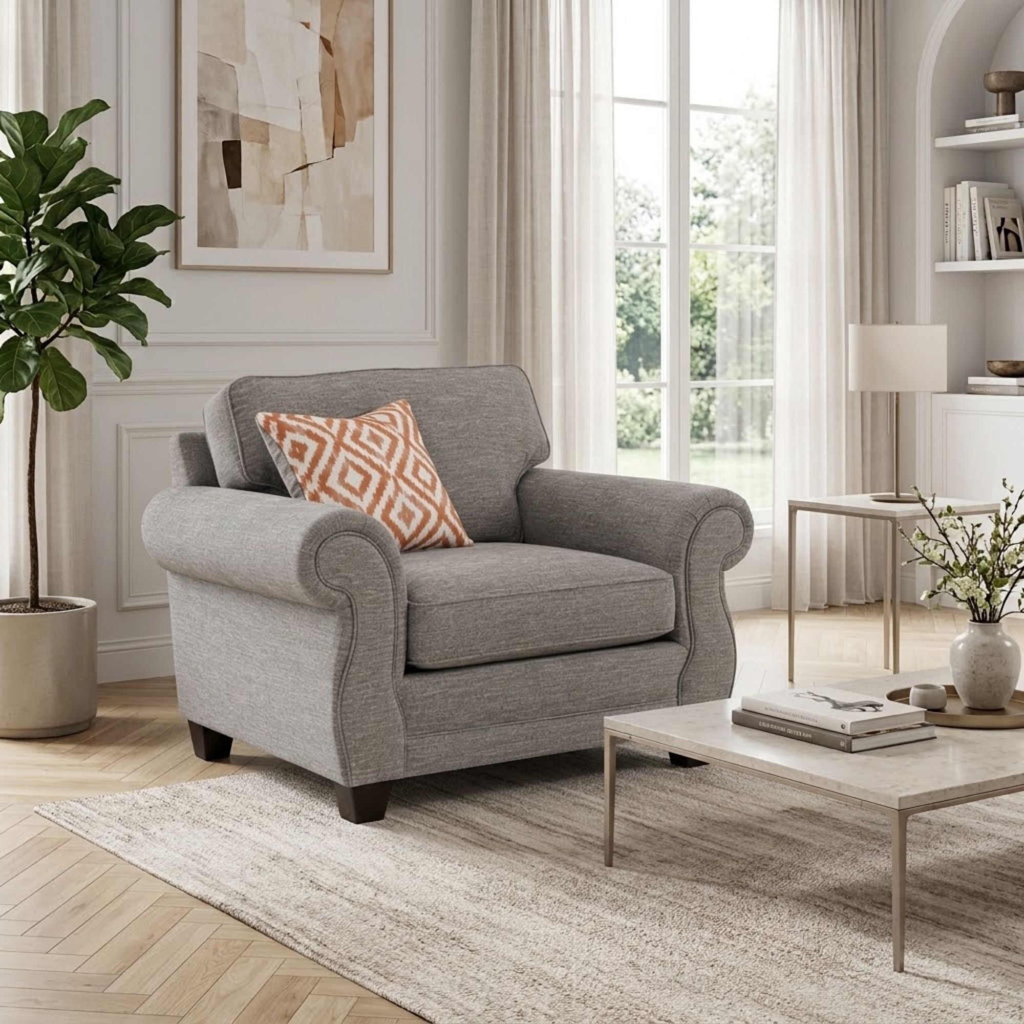 Canadian-made Kingston Sofa Chair in Grey
