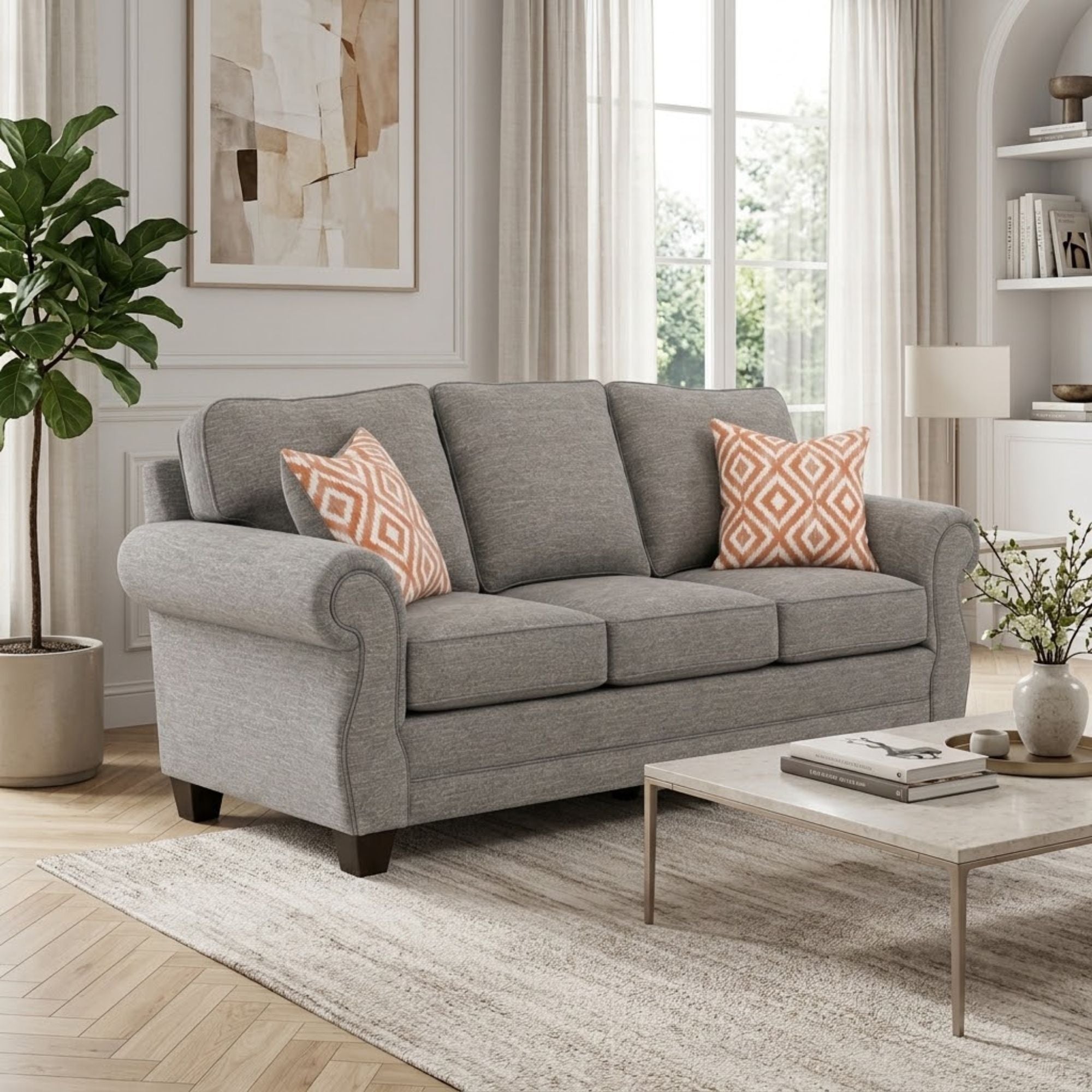 Canadian-made Kingston Sofa in Grey