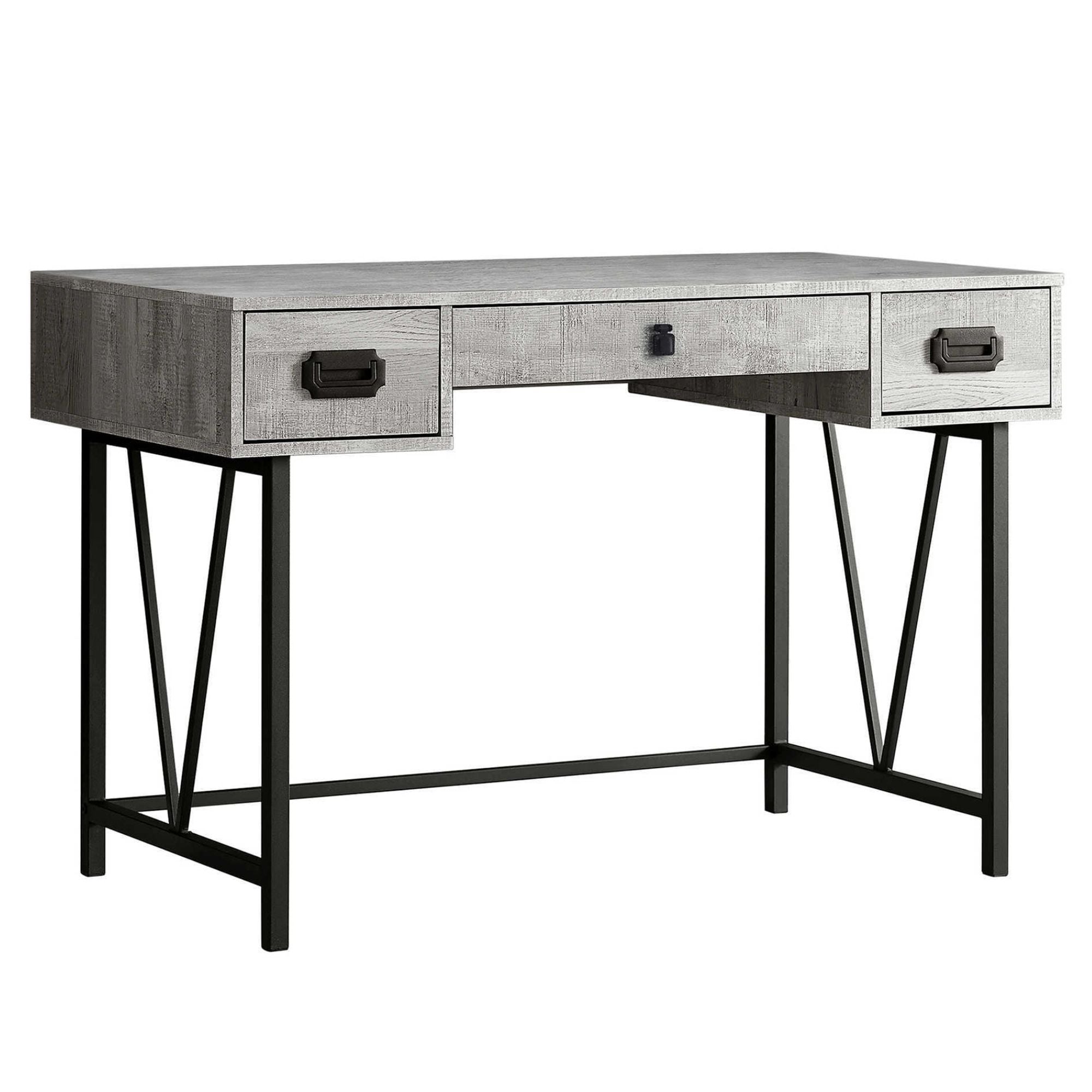 Grey Monarch Specialties Virella 48-inch office computer desk with a sleek, modern design and spacious workspace.