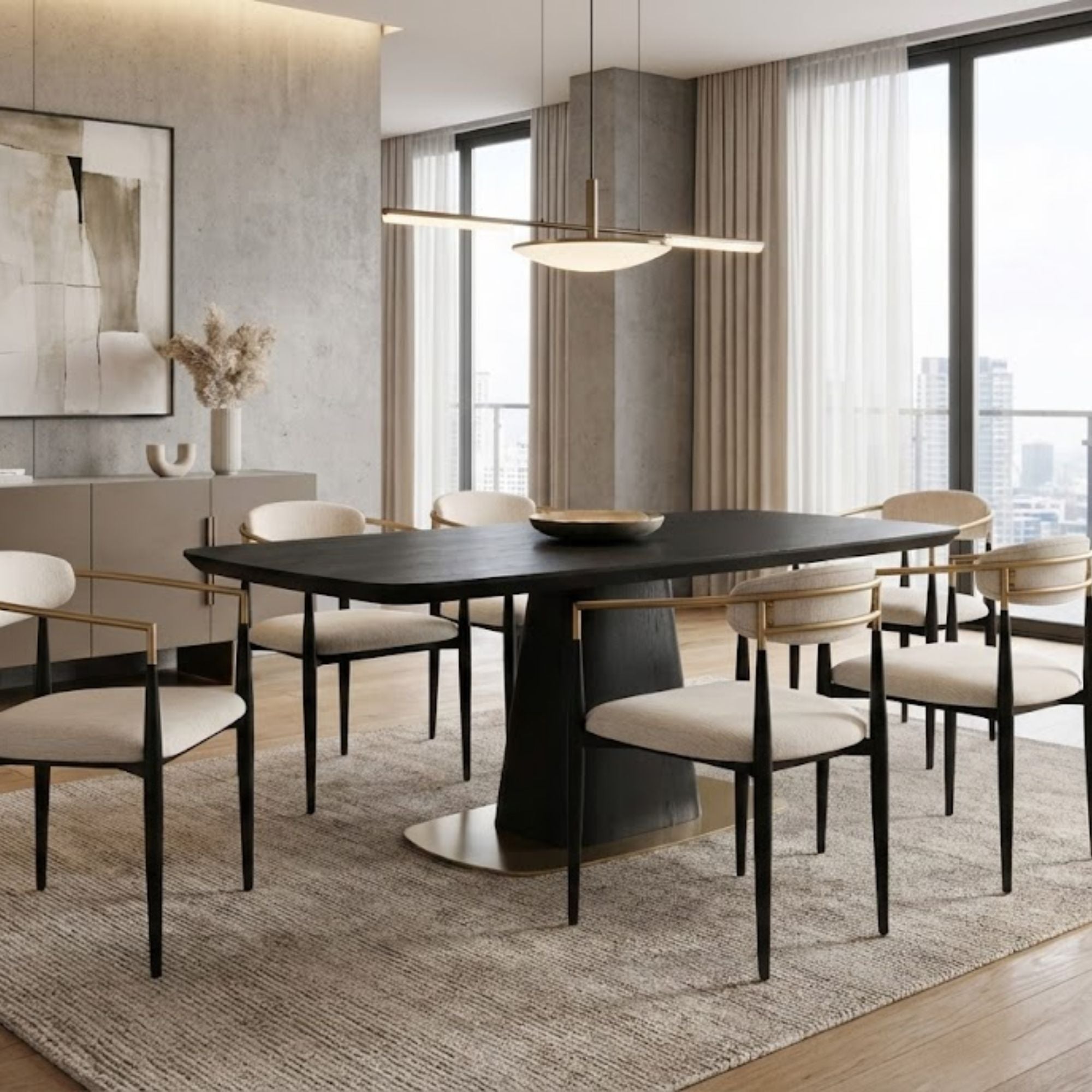 Ryaan Rectangular Dining Table in Black | CastleUp Experience Centre Online Furniture