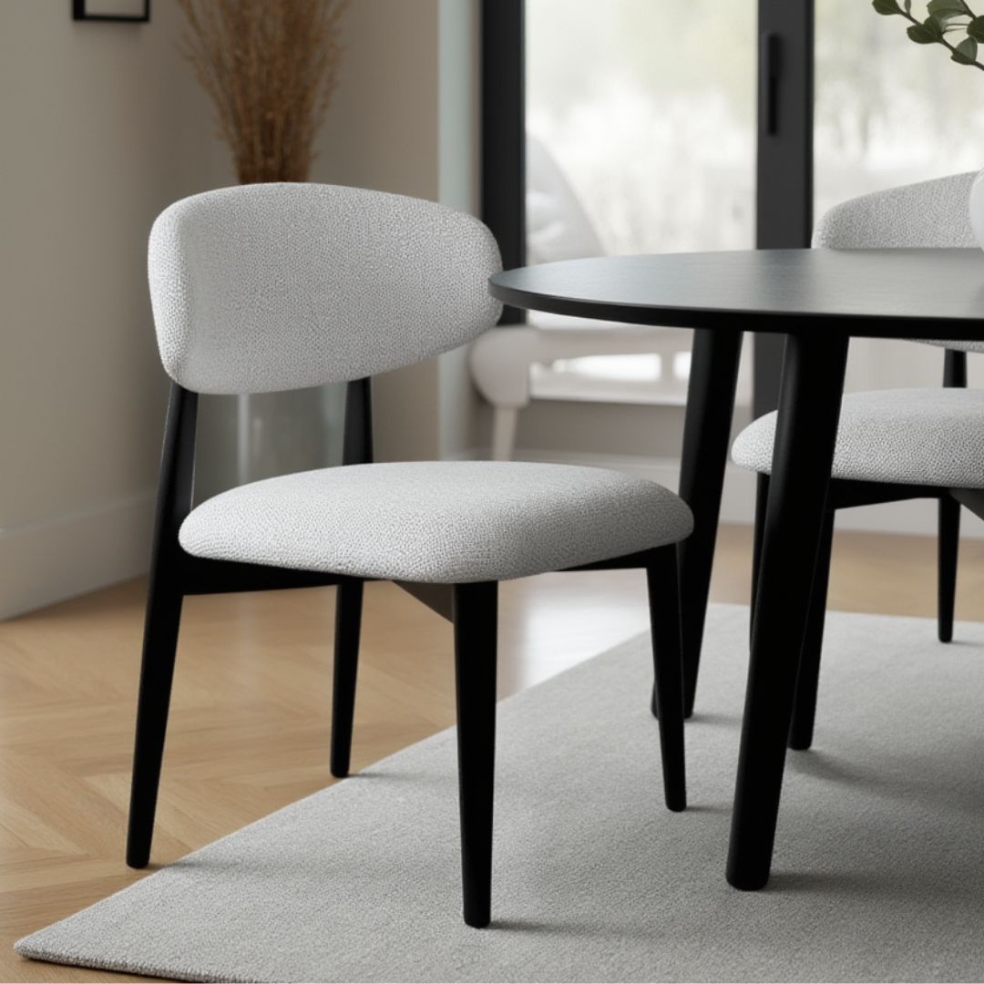 Ella + Ross Albin dining chair with wooden legs and upholstered seat, perfect for kitchen and dining room settings.