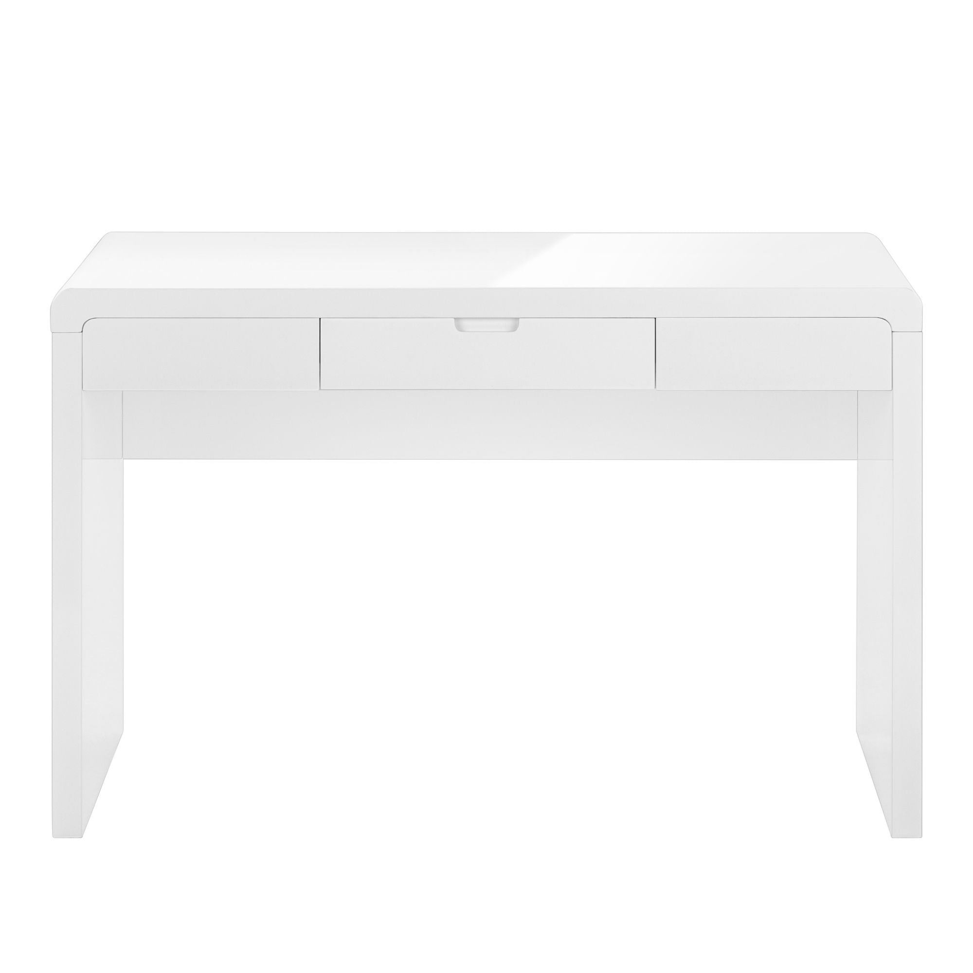 Monarch Specialties Taskora 48" glossy white office desk with sleek design and spacious work surface.