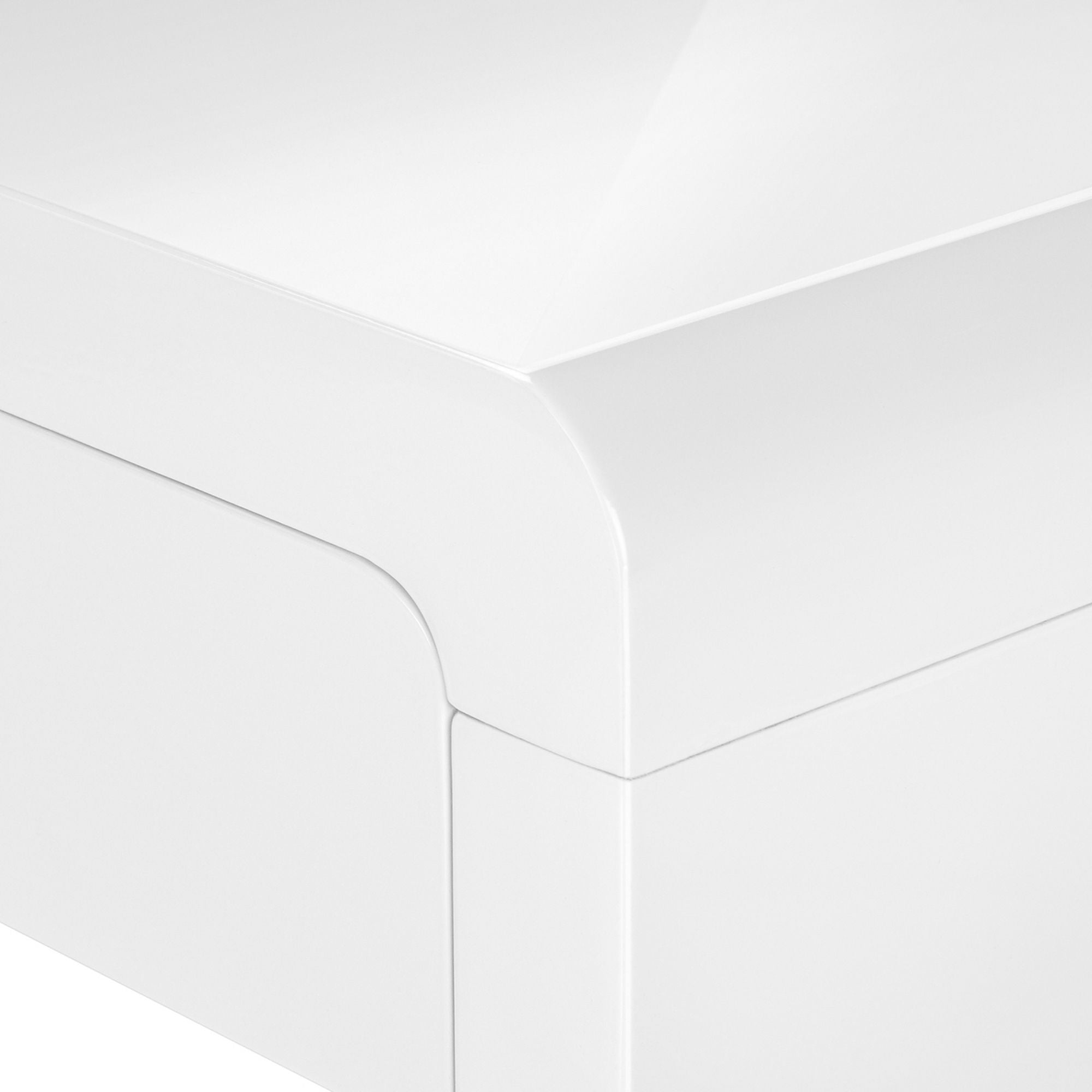 Taskora 48" glossy white computer desk by Monarch Specialties with sleek design and ample workspace for office use.