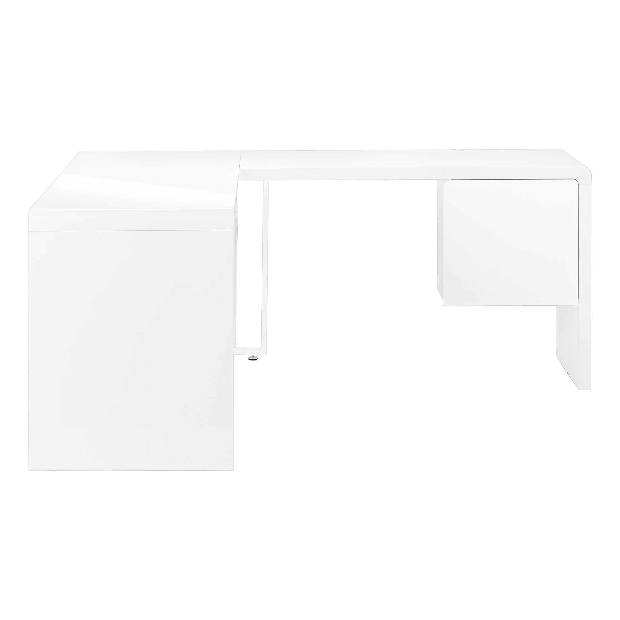 Monarch Specialties Craftiva 72 inch L-shape office desk in glossy white finish with ample workspace and modern design.
