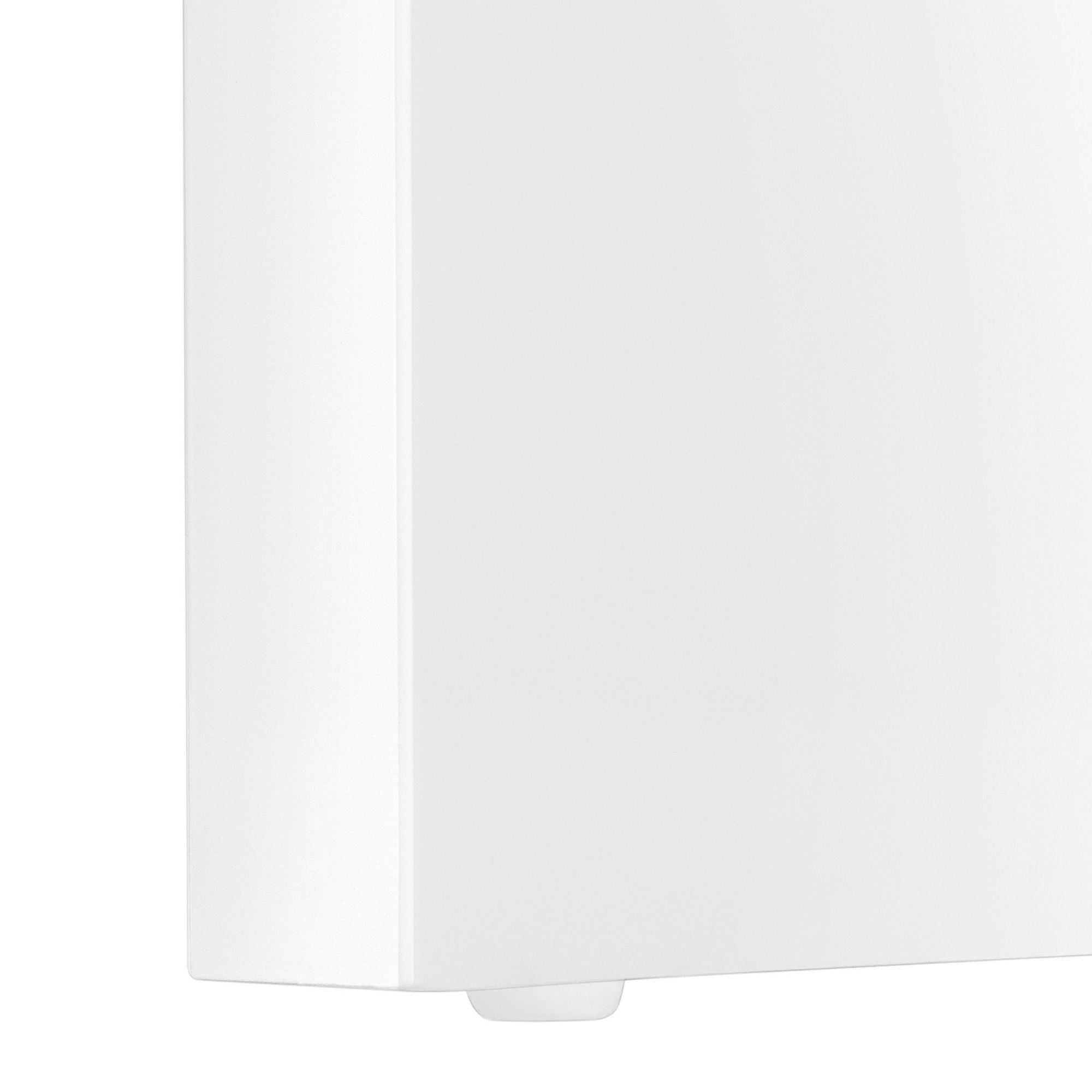 Glossy white 72-inch L-shape office desk by Monarch Specialties, featuring a sleek design and spacious work surface.