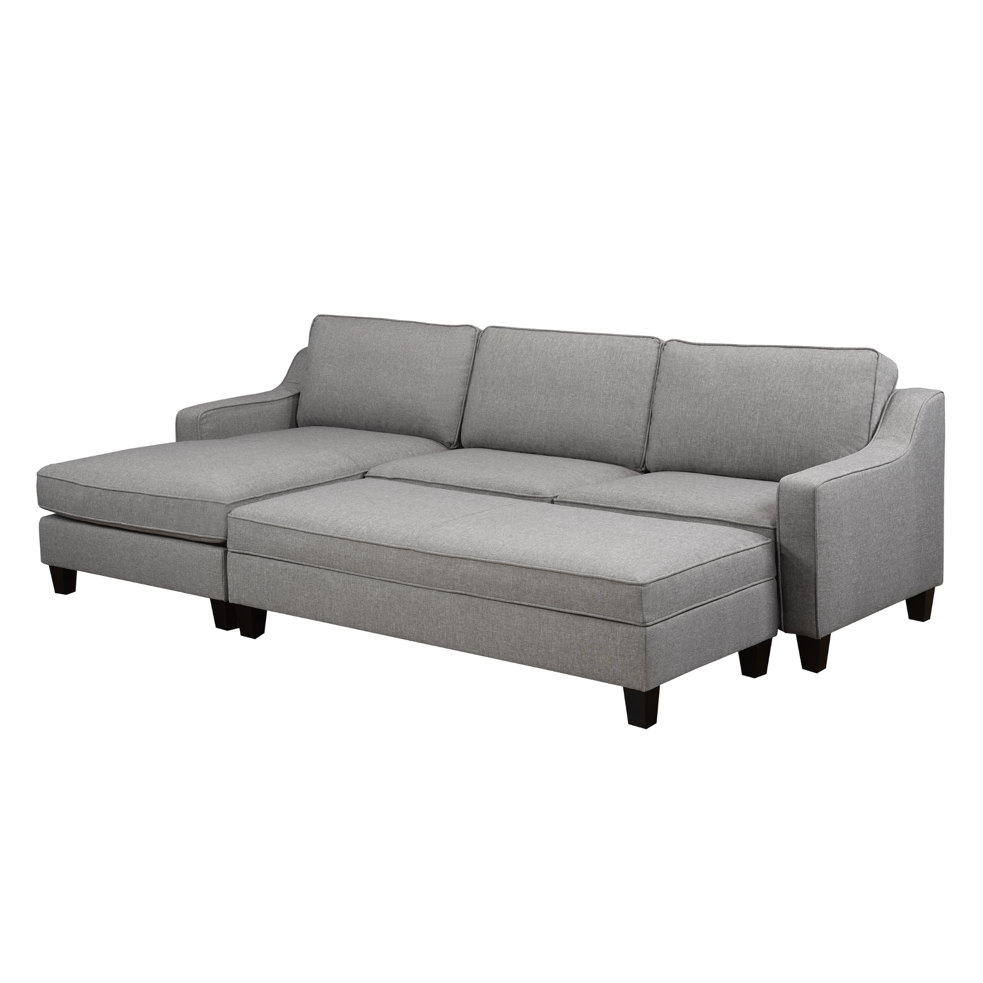 Sectional & Ottoman in Grey 17601.