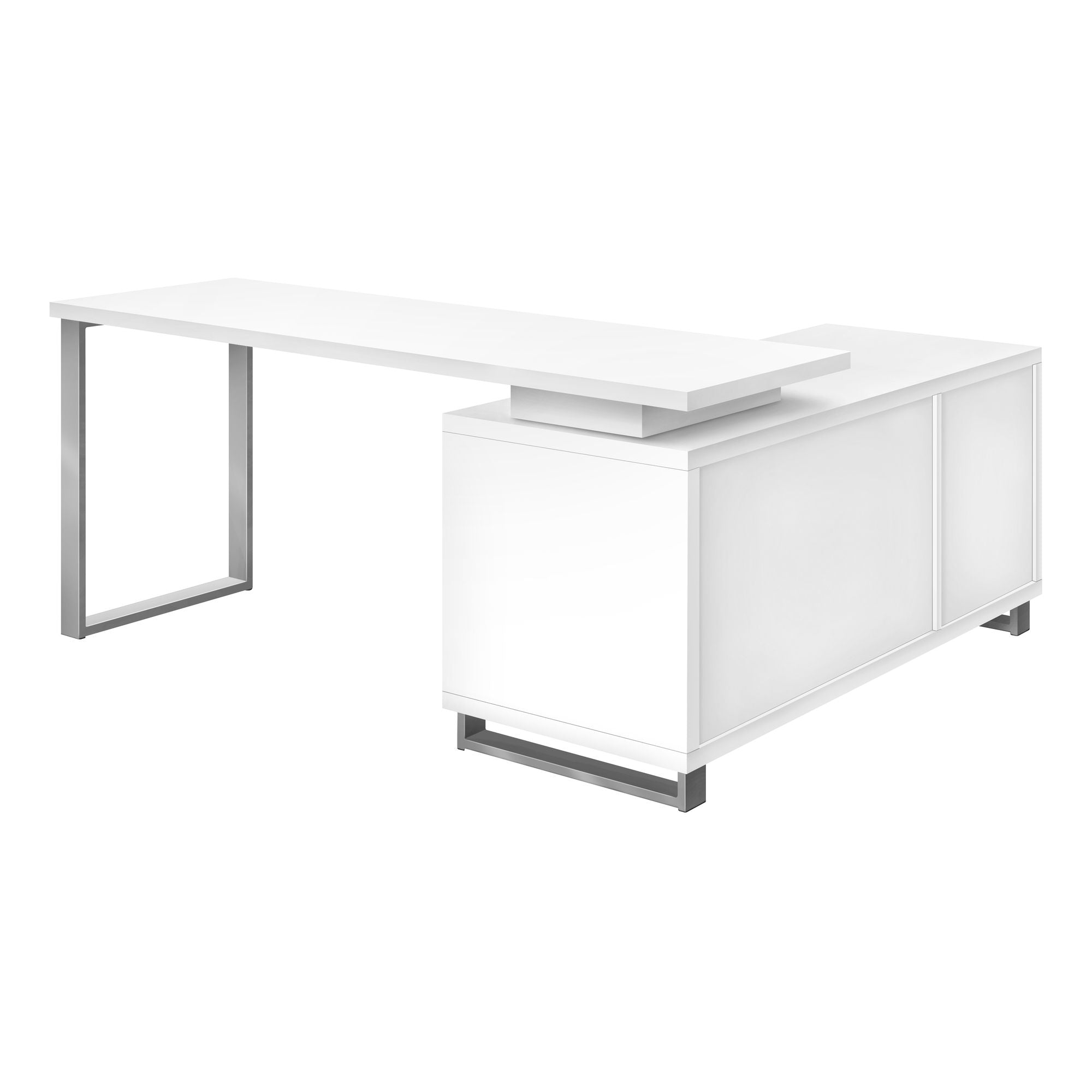 White Nexora 72-inch office computer desk by Monarch Specialties with a sleek, modern design and spacious work surface.
