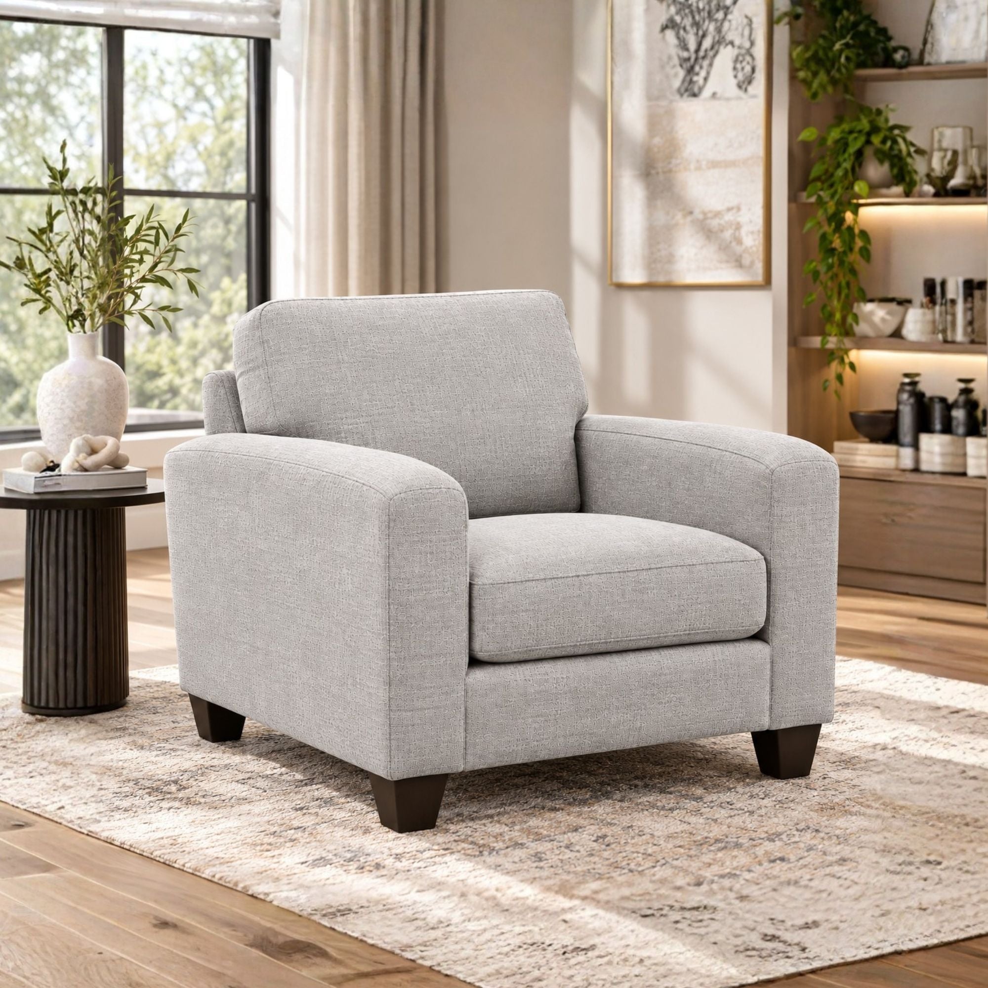 Canadian-made Encore Sofa Chair in Light Grey
