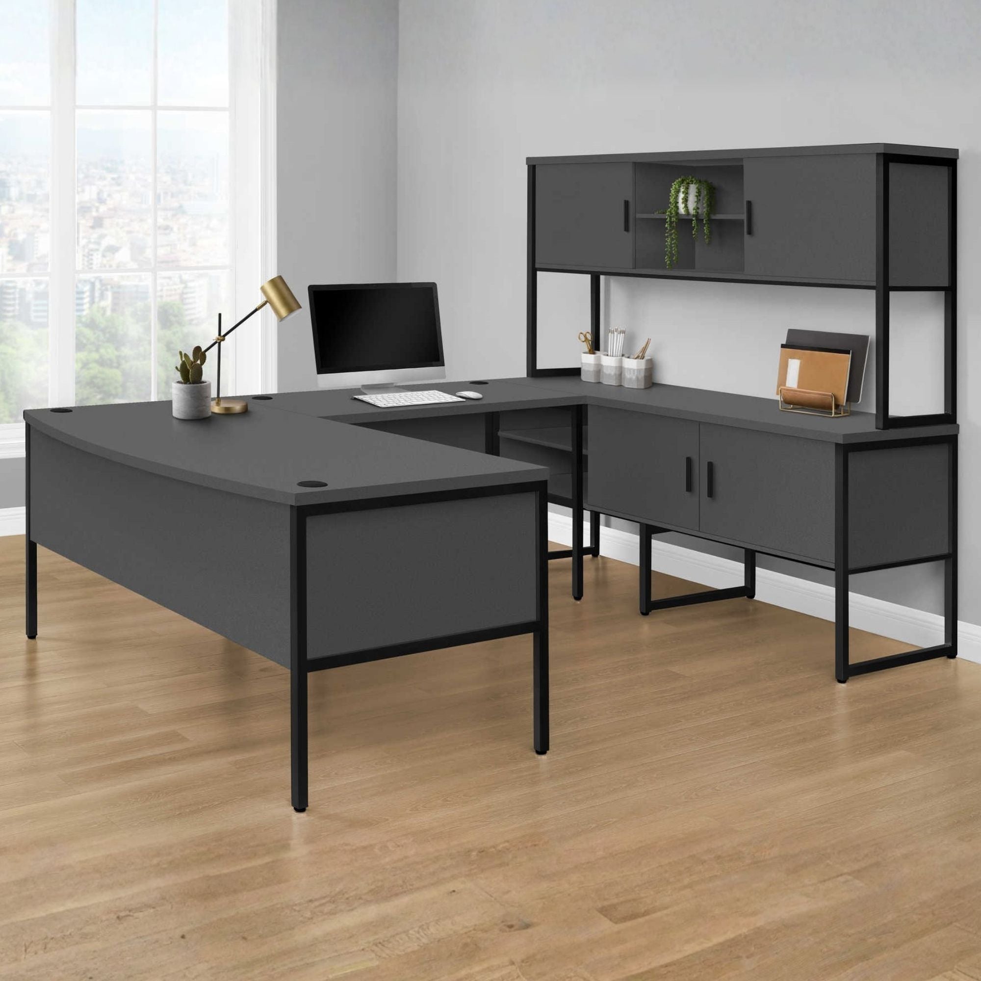 Deskora Computer Desk in Grey | CastleUp Experience Centre Online Furniture