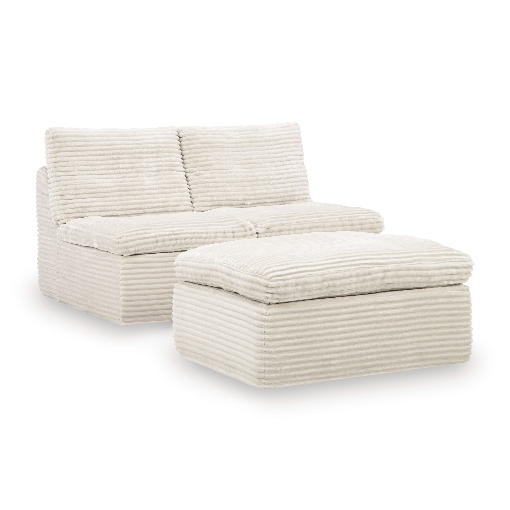 Fannin 2 Armless Boneless Chairs w/Otto