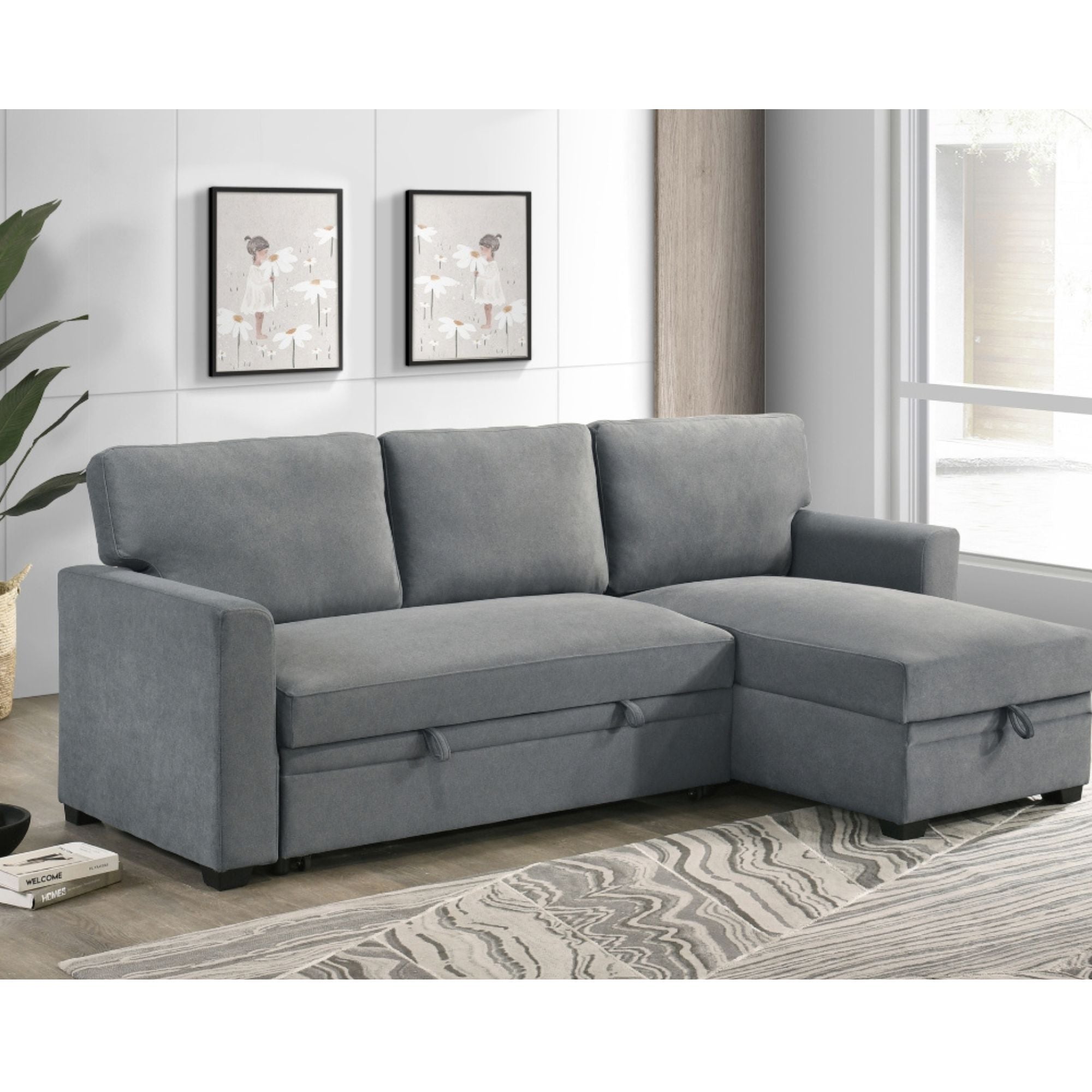 MAZ Ariadne 2-piece grey sectional sofa with plush cushions and modern design, perfect for contemporary living rooms.