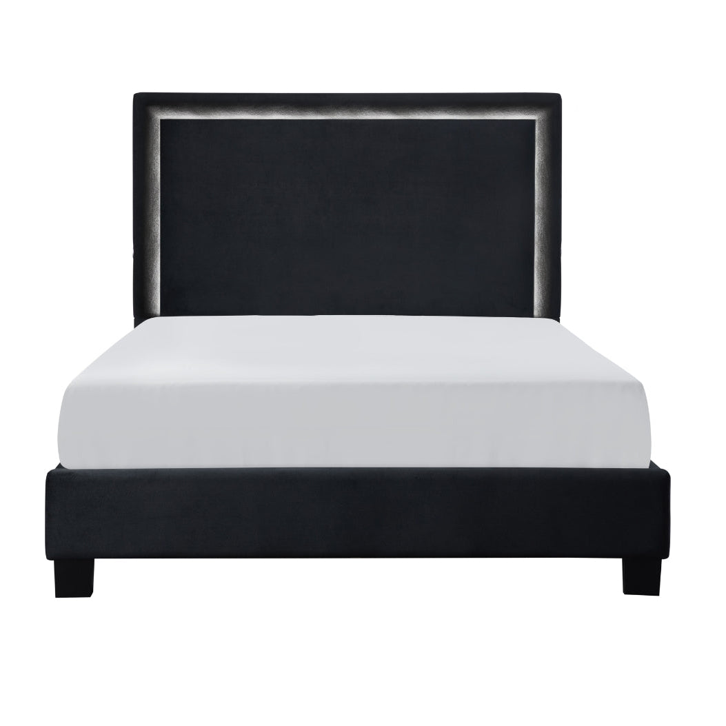 Lumina LED Upholstered Platform Bed Black | CastleUp Experience Centre Online Furniture