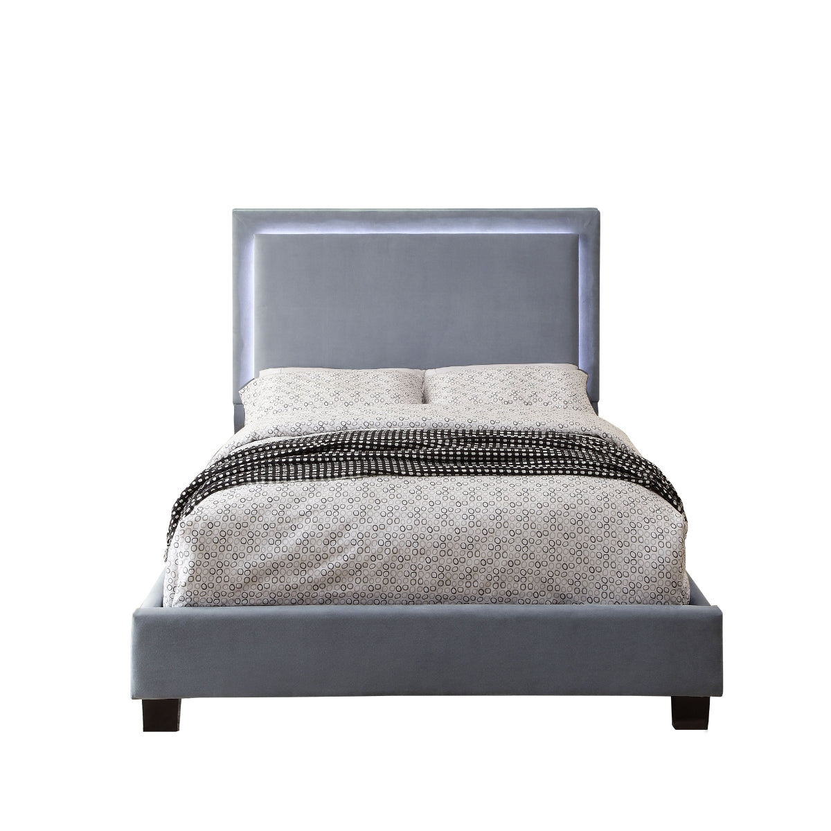 Lumina LED Upholstered Platform Bed Grey | CastleUp Experience Centre Online Furniture